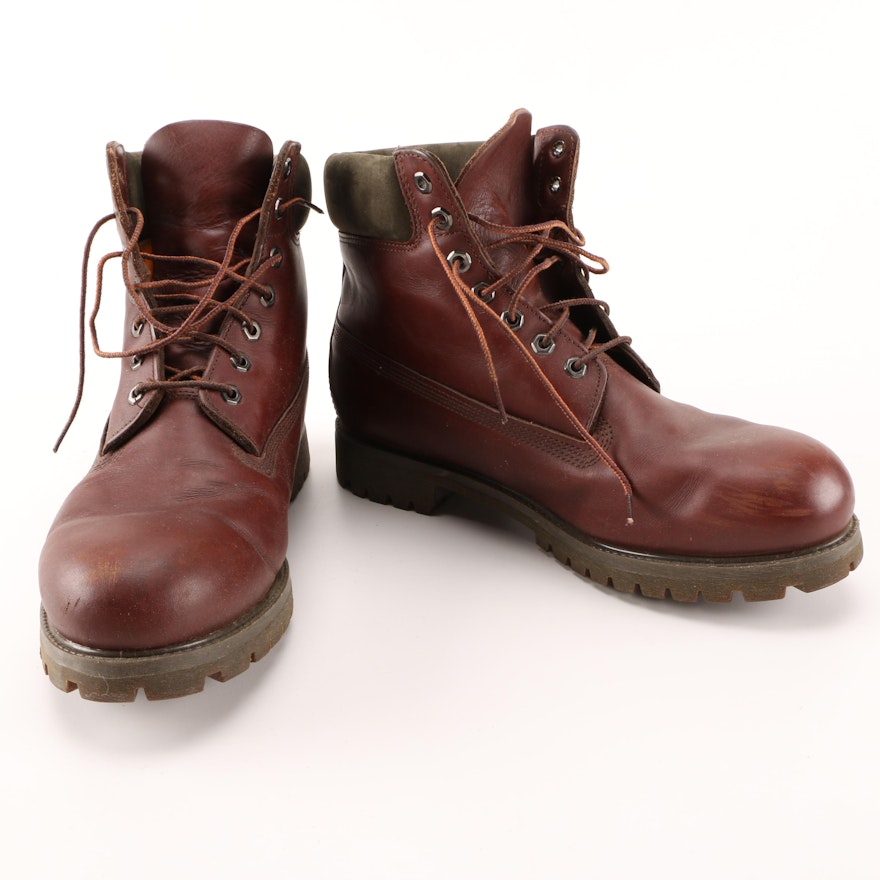 Men's Red Leather Timberland Boots