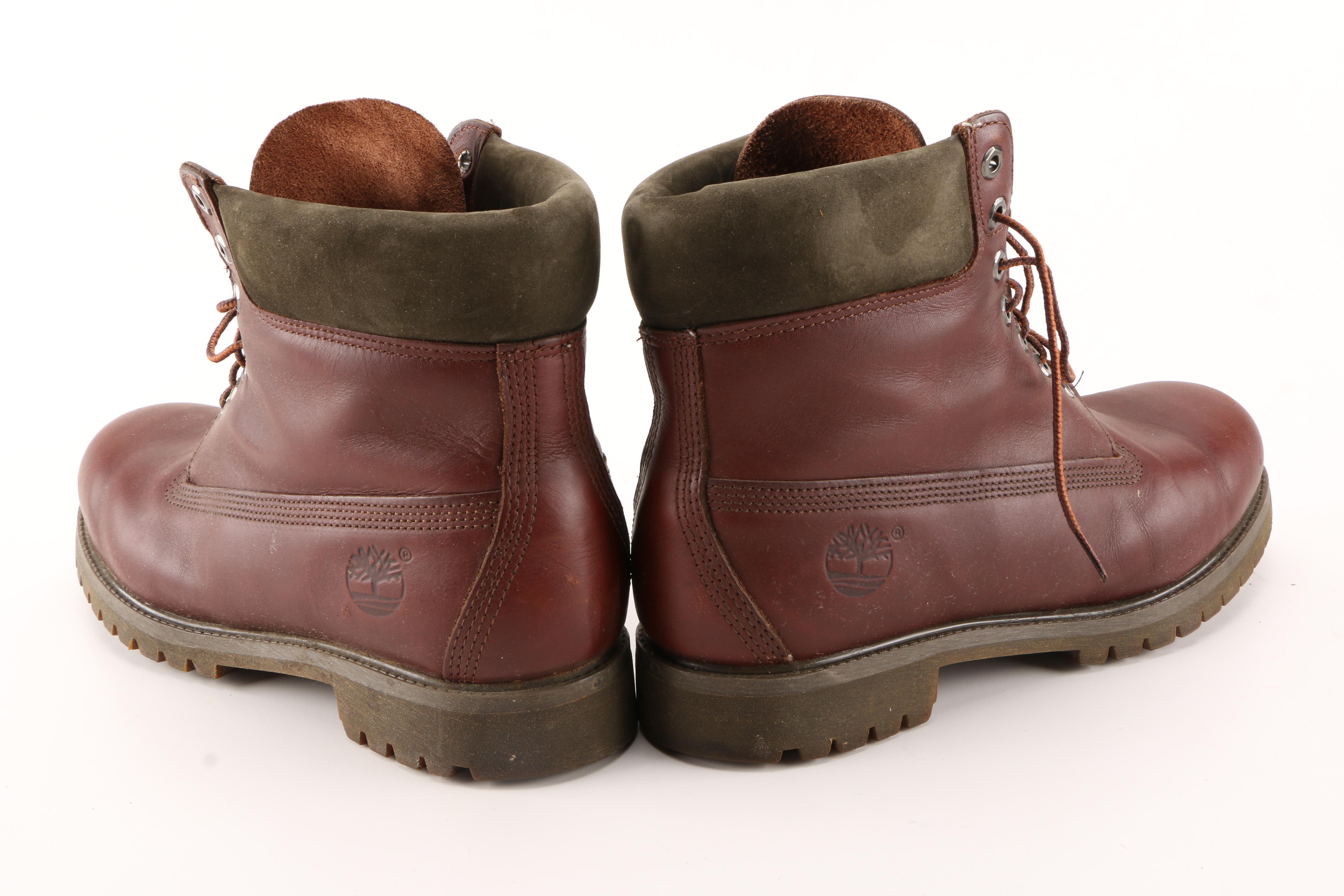 Men's Red Leather Timberland Boots