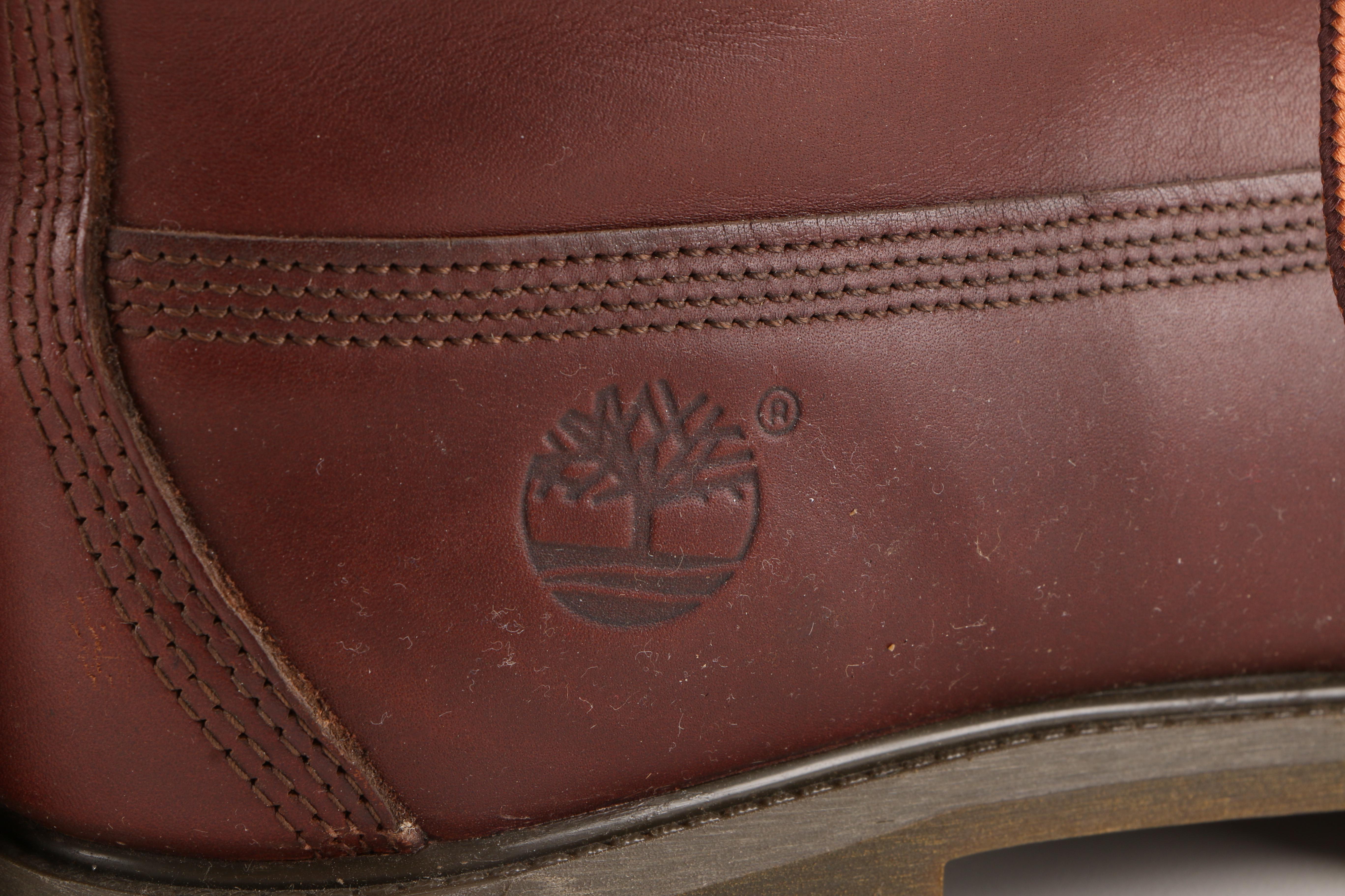Men's Red Leather Timberland Boots