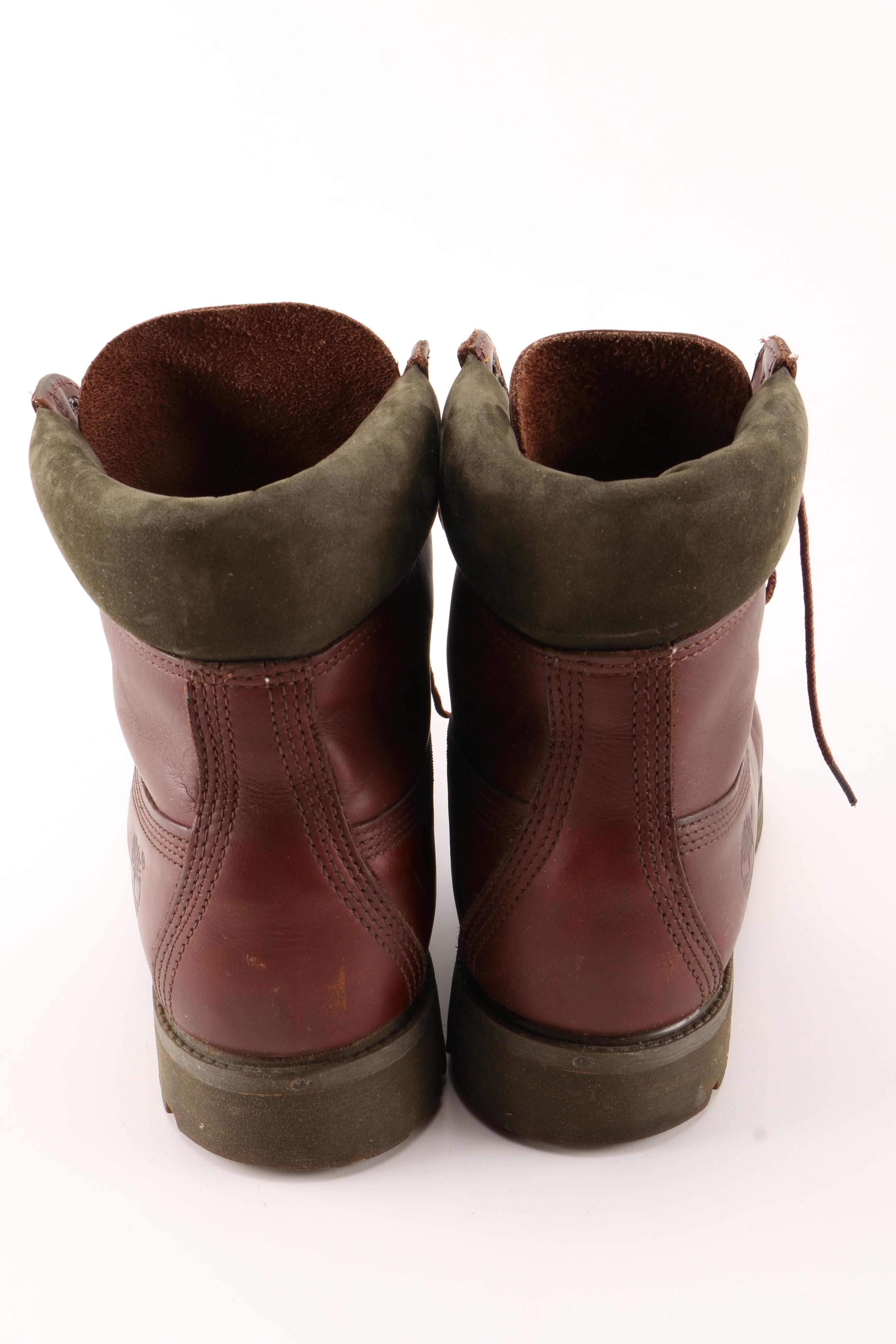 Men's Red Leather Timberland Boots