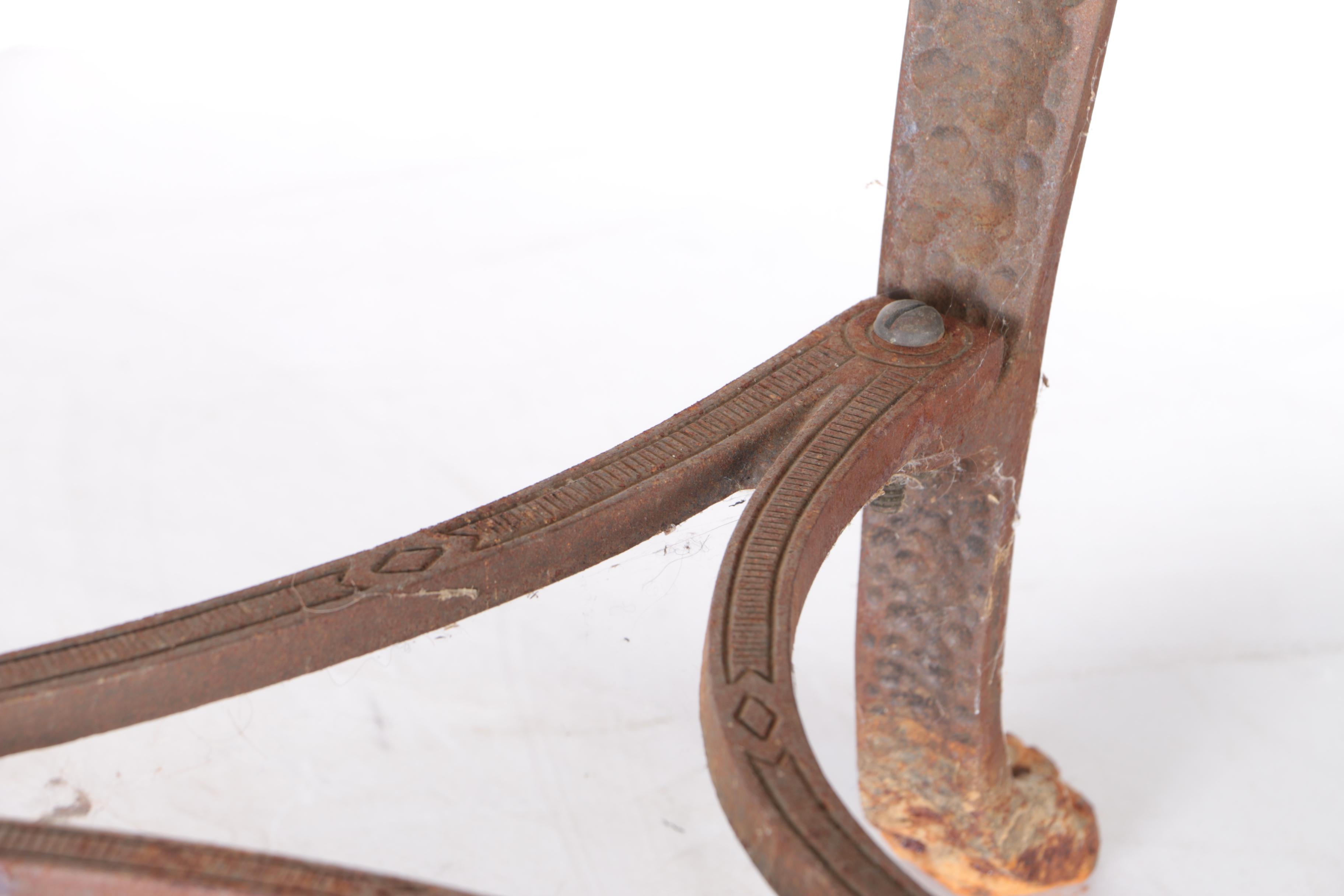 Vintage Green Cast Iron Vanity Bench