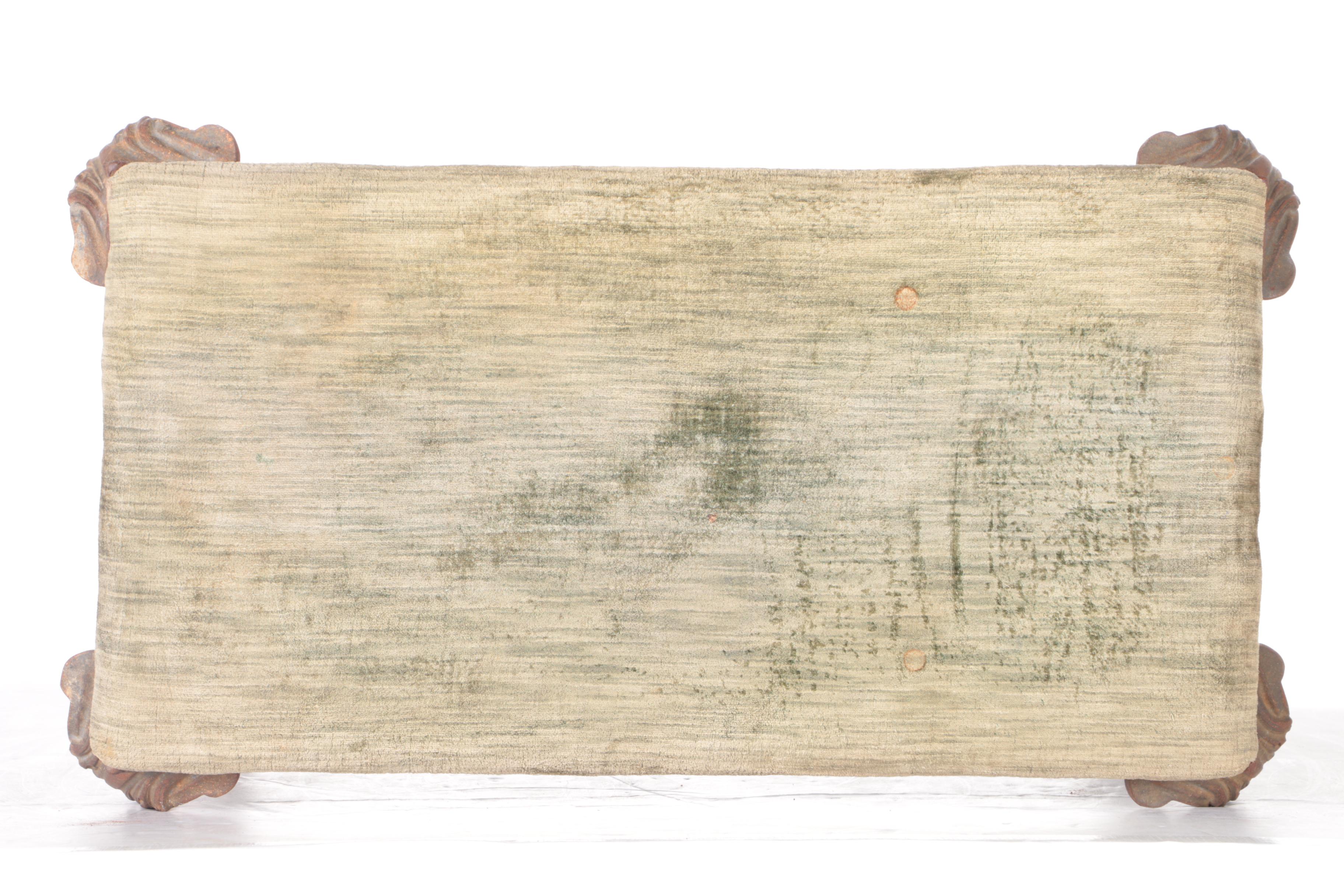 Vintage Green Cast Iron Vanity Bench