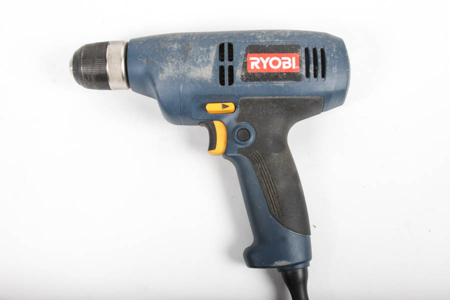 Ryobi Power Drill and Barrel Grip Angle Grinder
