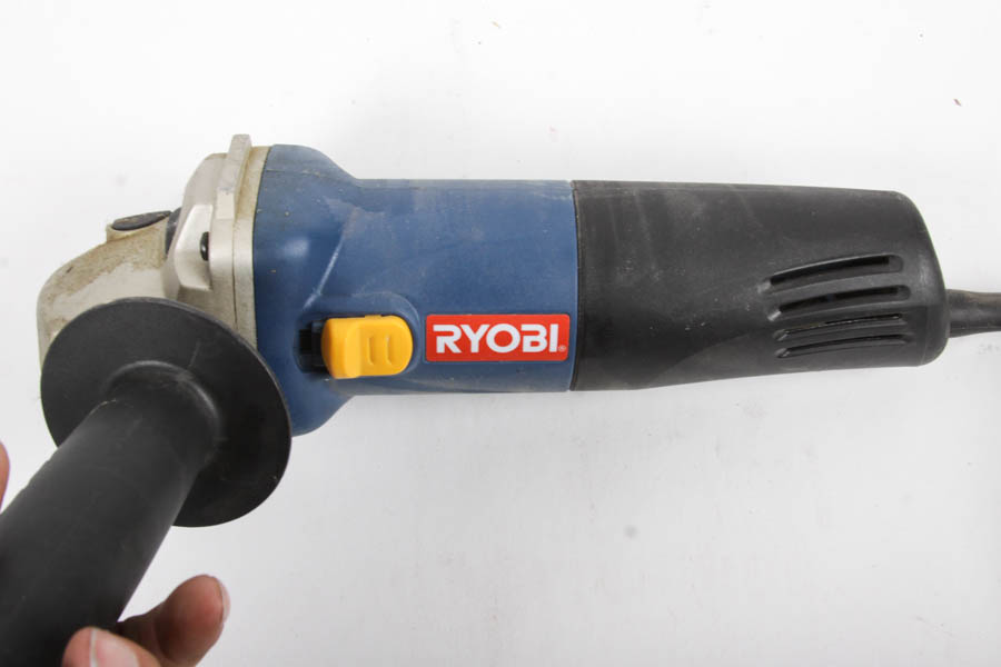 Ryobi Power Drill and Barrel Grip Angle Grinder
