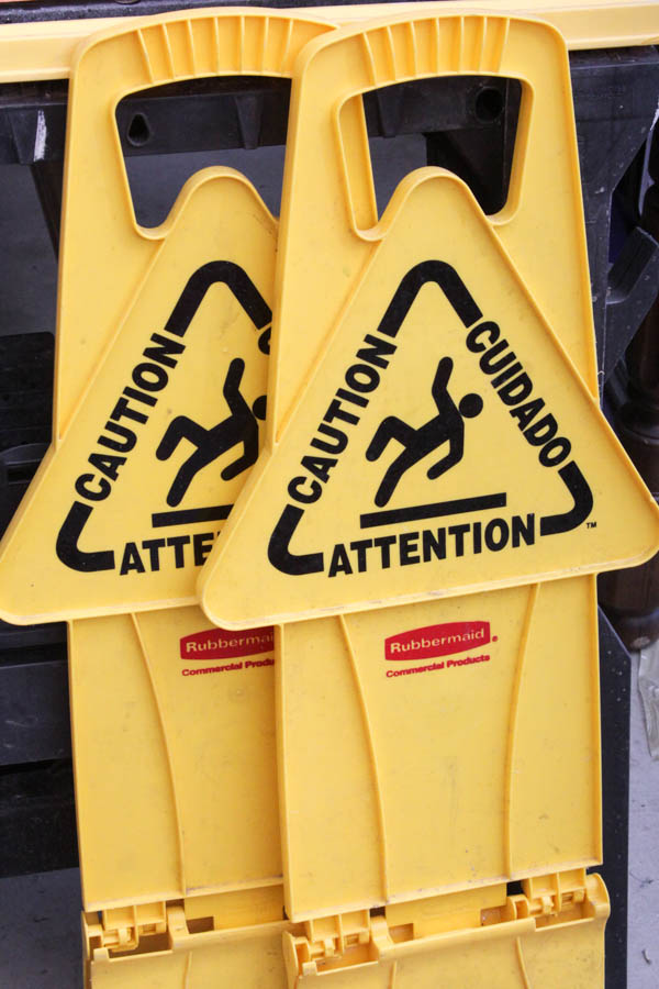 Pair of Collapsible Hazard Caution Signs