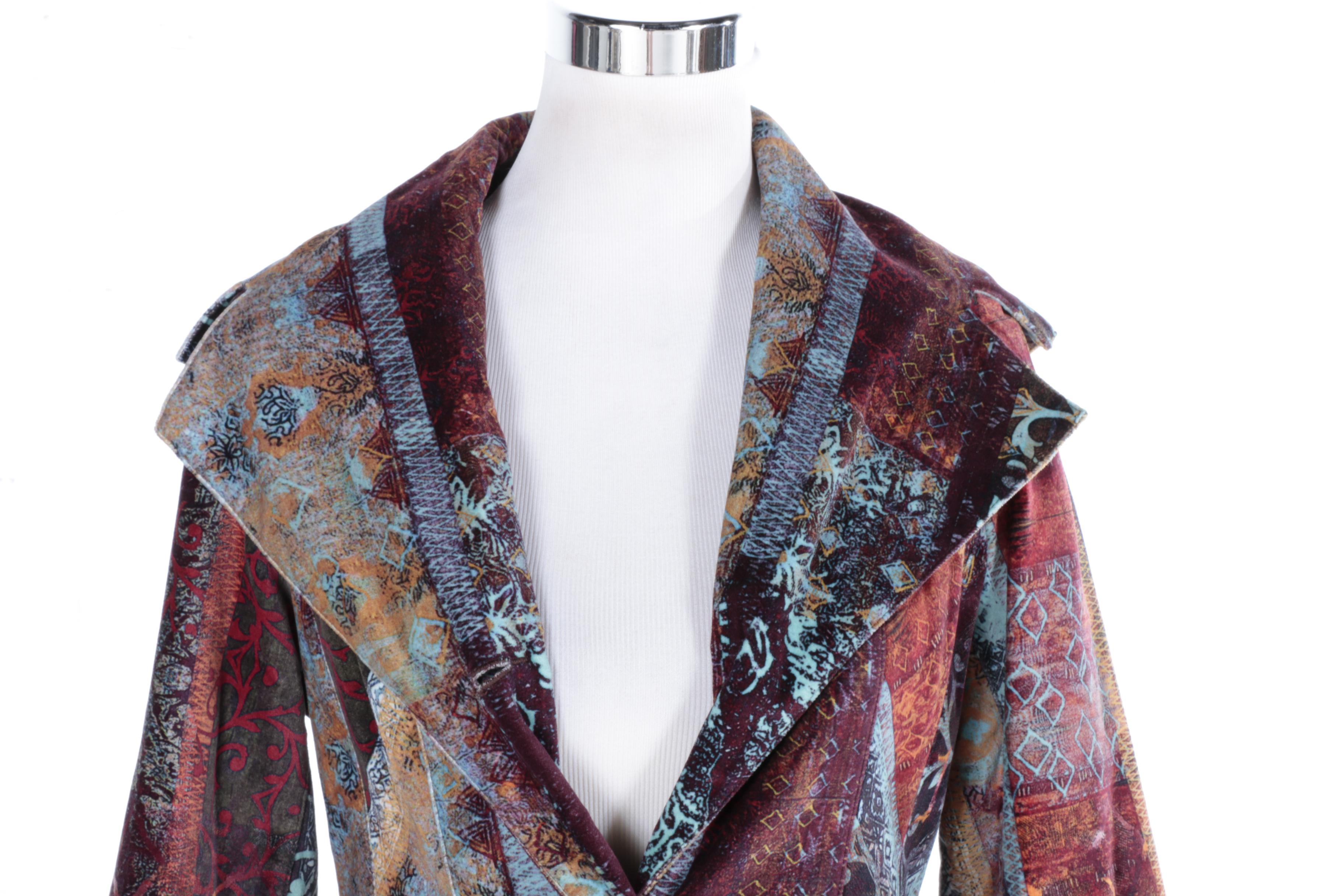 Women's Aventures des Toiles Multicolored Velvet Coat