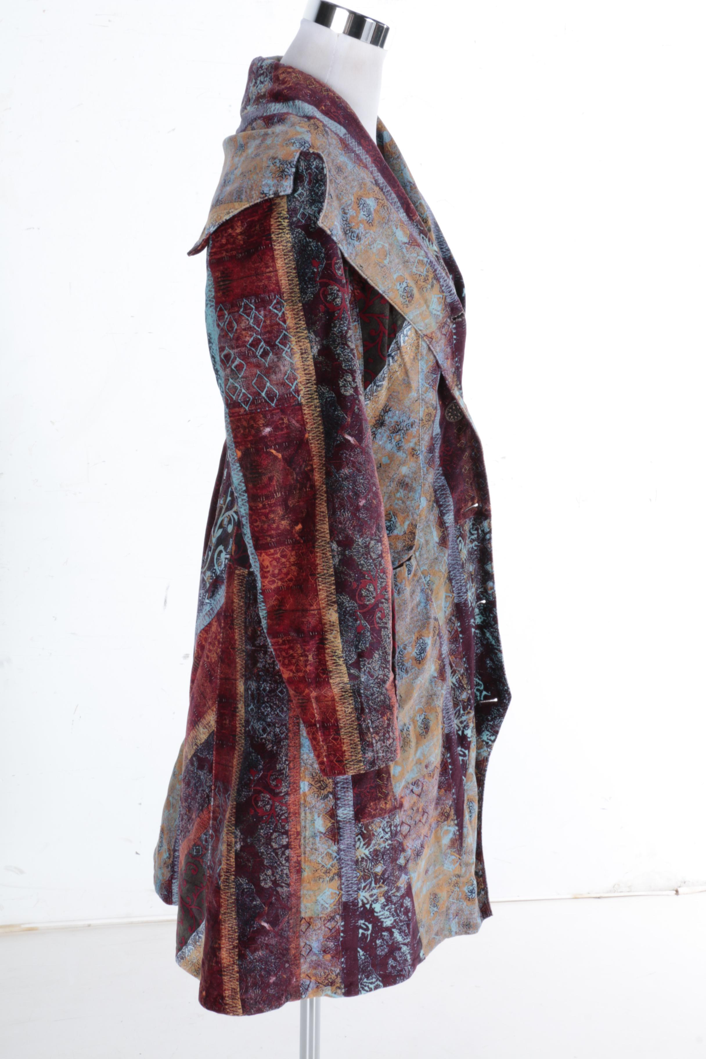 Women's Aventures des Toiles Multicolored Velvet Coat