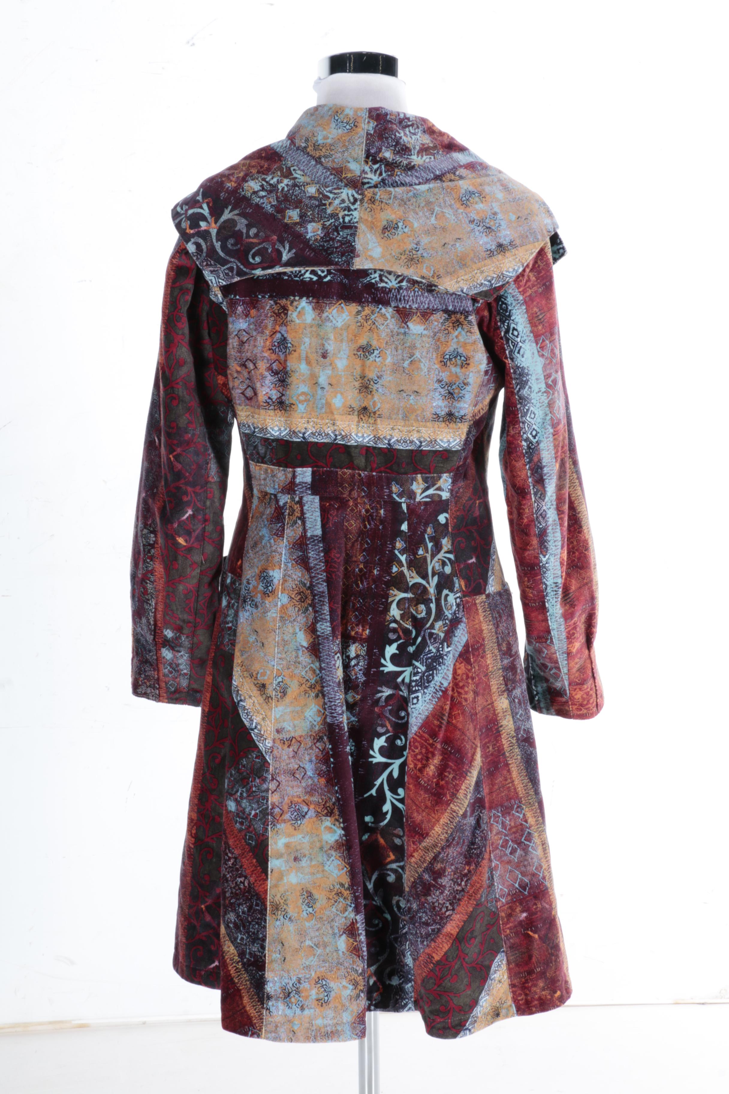 Women's Aventures des Toiles Multicolored Velvet Coat