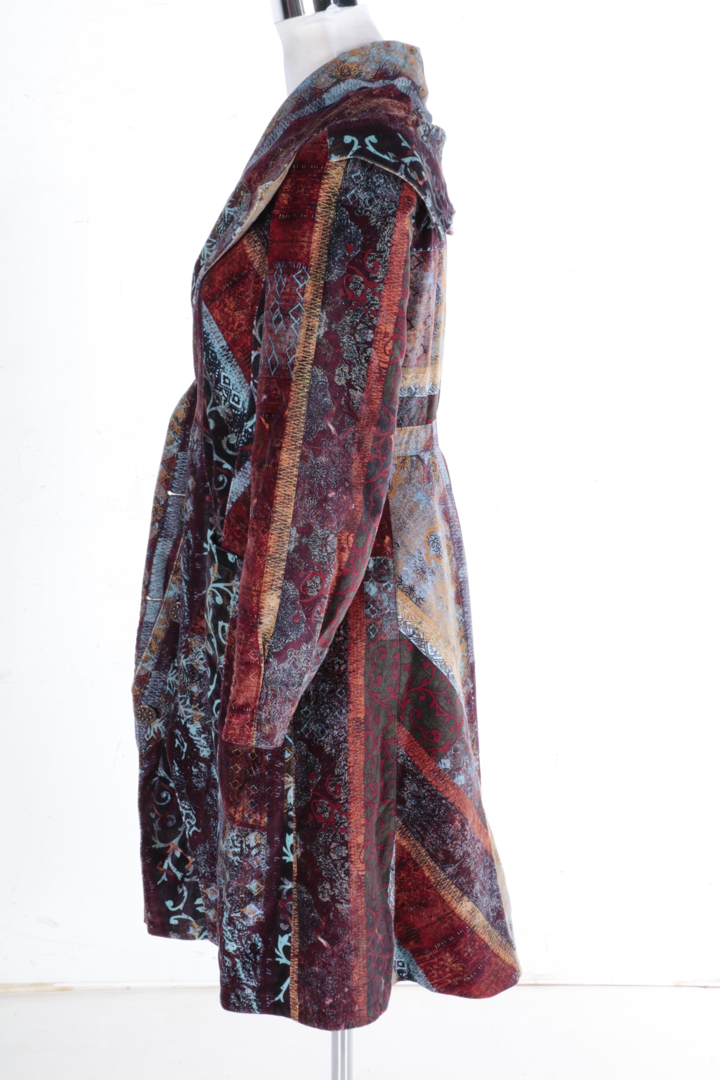 Women's Aventures des Toiles Multicolored Velvet Coat