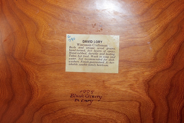 Signed David Lory Black Cherry Bowl and Plate