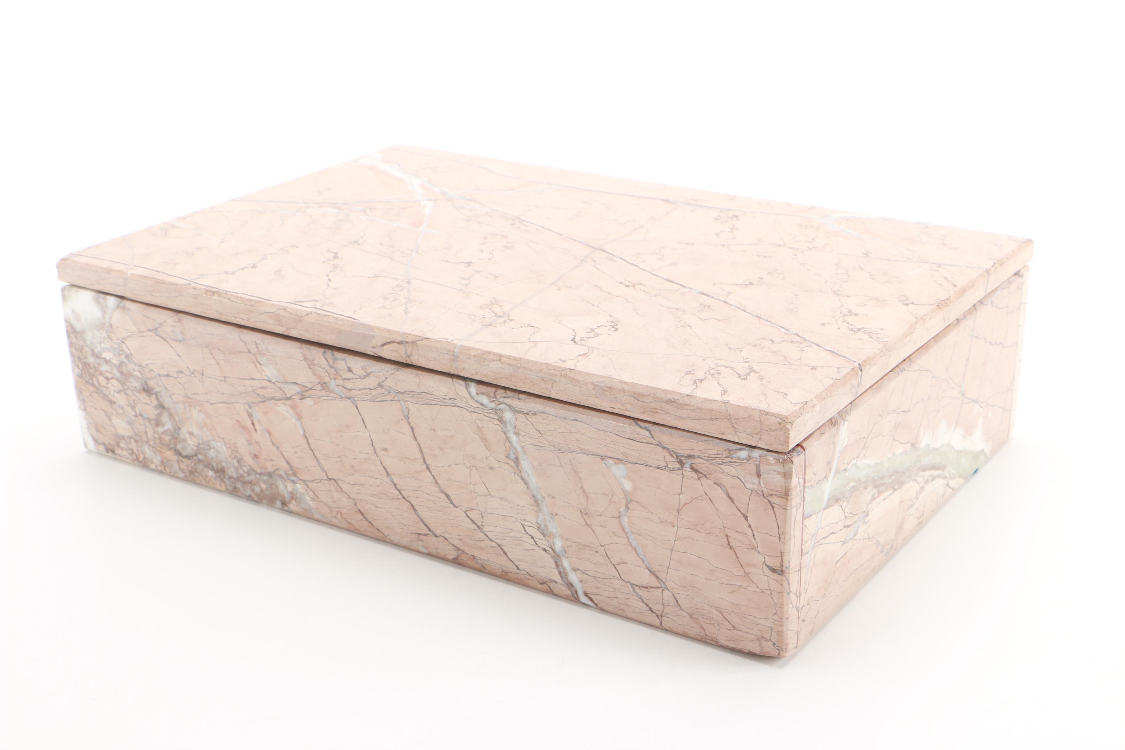 Pakistani Marble Vase and Lidded Box