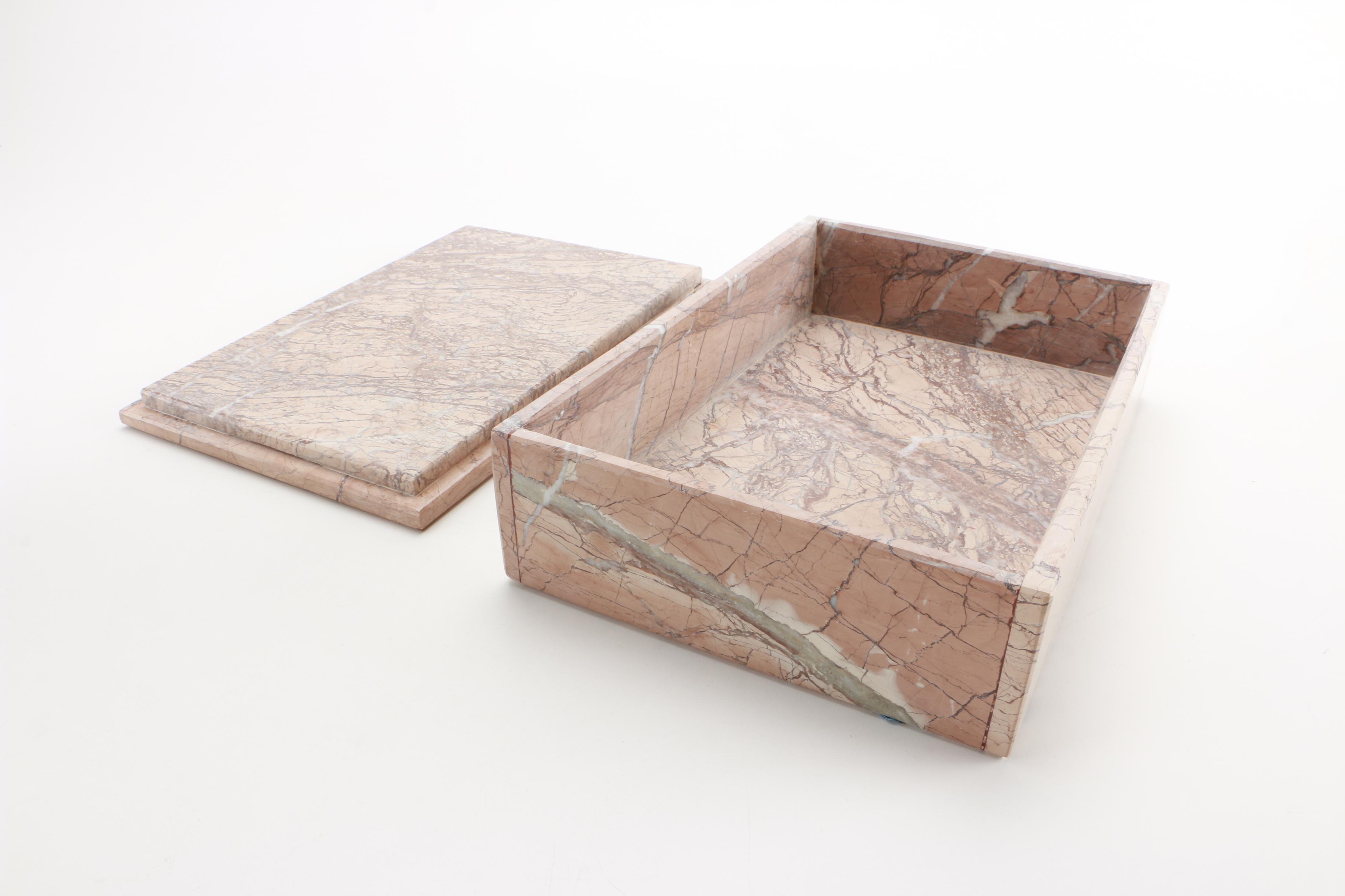 Pakistani Marble Vase and Lidded Box