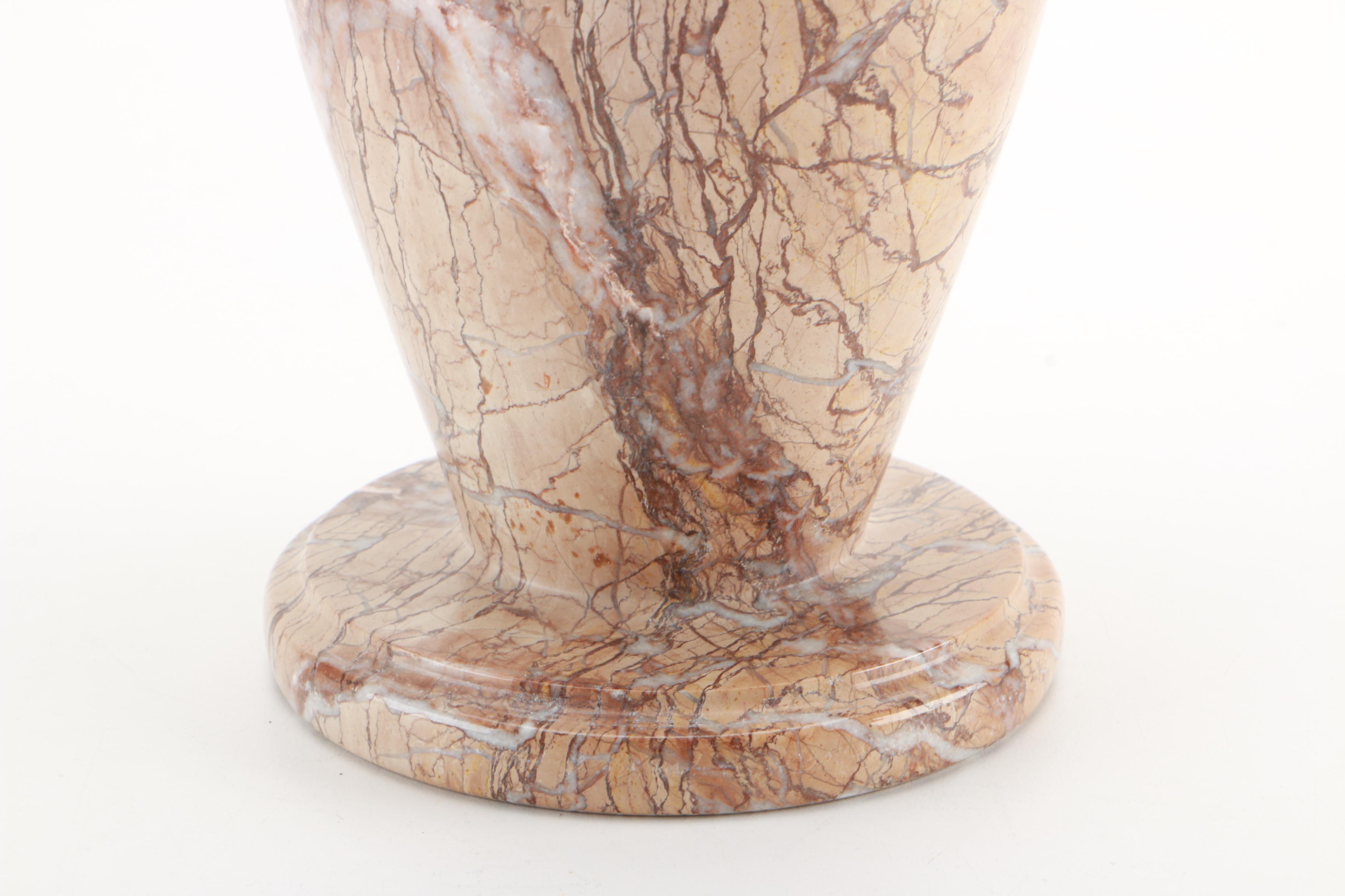 Pakistani Marble Vase and Lidded Box