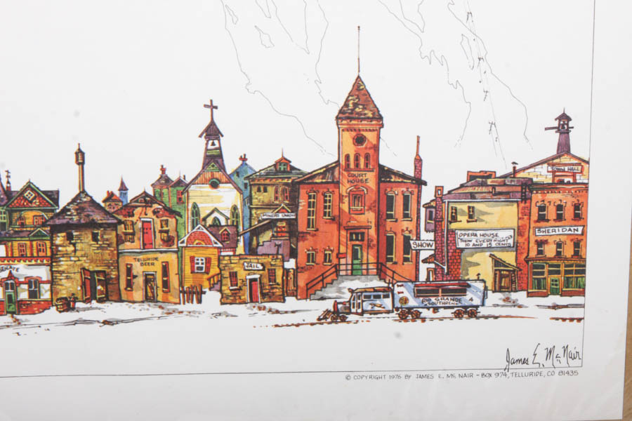 Framed Giclée Colorado Travel Posters, "Ouray", "Telluride" and "Silverton"