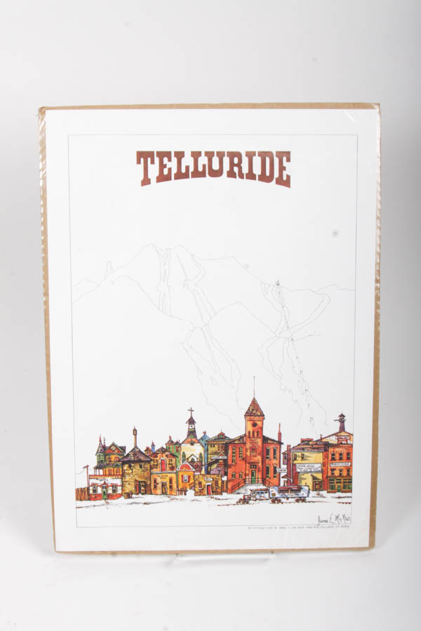 Framed Giclée Colorado Travel Posters, "Ouray", "Telluride" and "Silverton"
