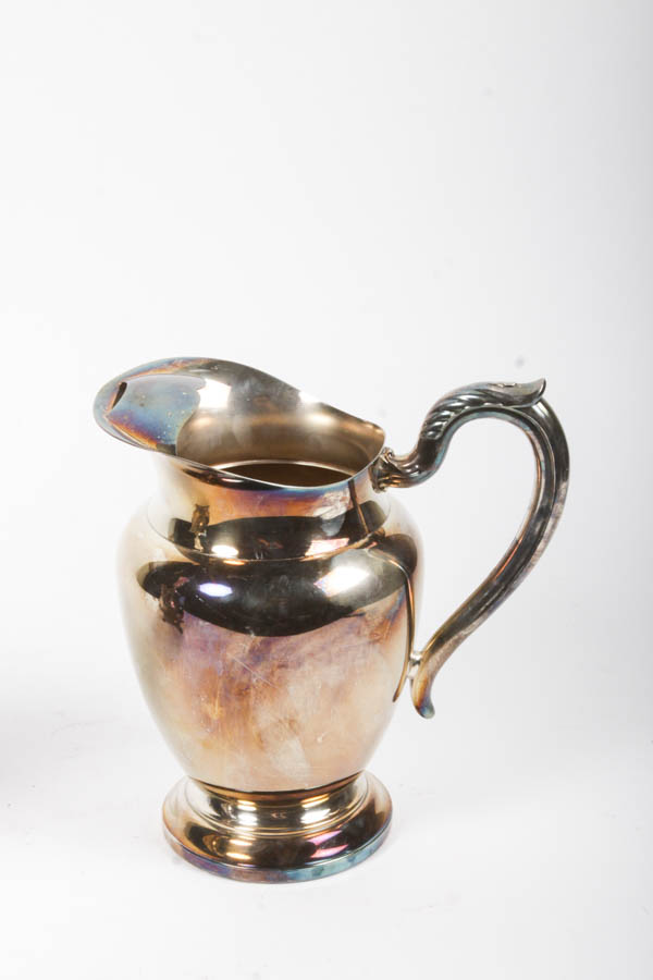 WM Rogers Plated Silver Table Lamp and Pitcher