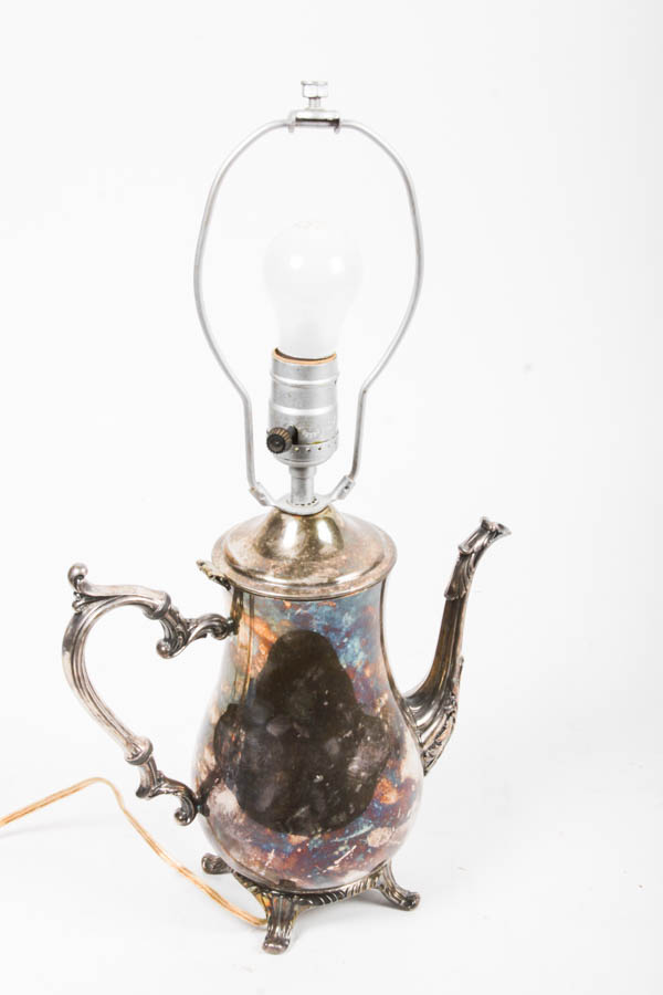 WM Rogers Plated Silver Table Lamp and Pitcher