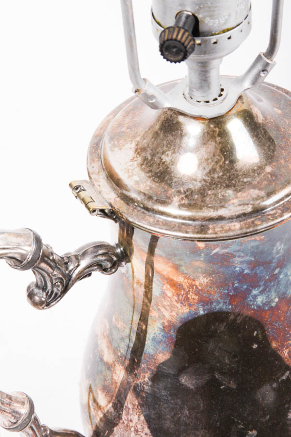 WM Rogers Plated Silver Table Lamp and Pitcher
