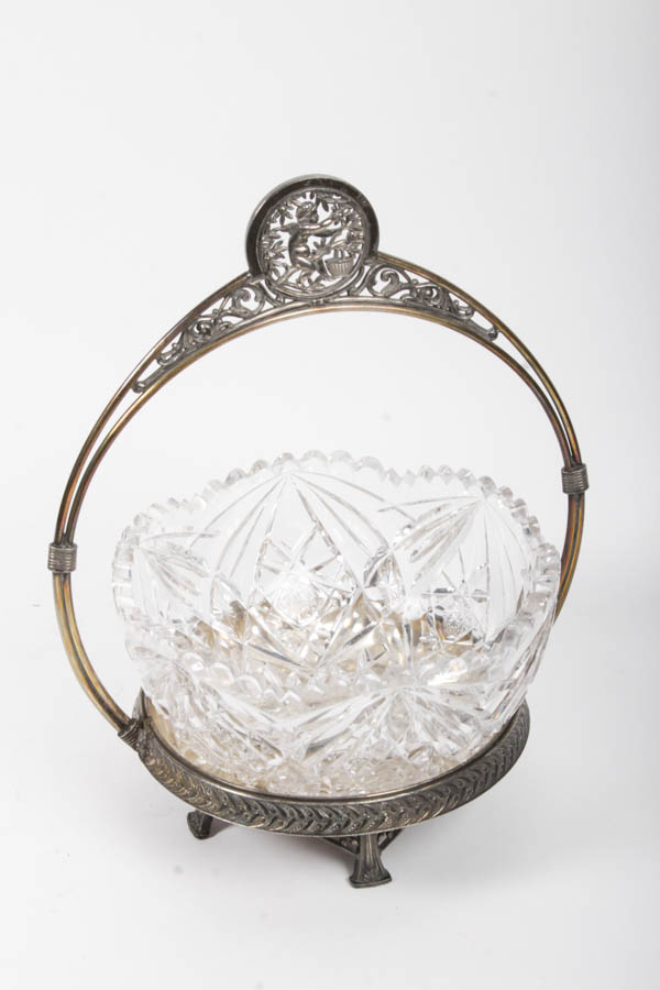 Collection of Silver Plated Tableware and Crystal Bowl
