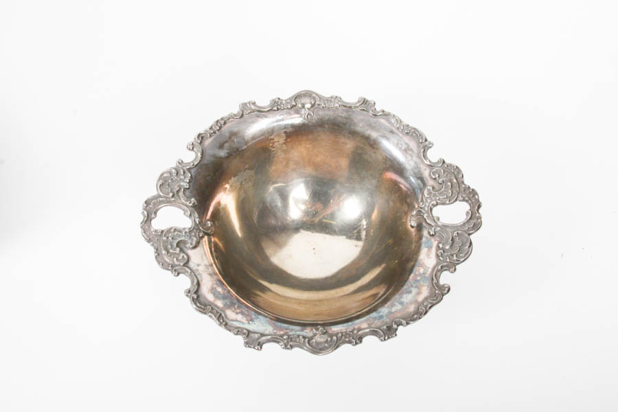 Collection of Silver Plated Tableware and Crystal Bowl