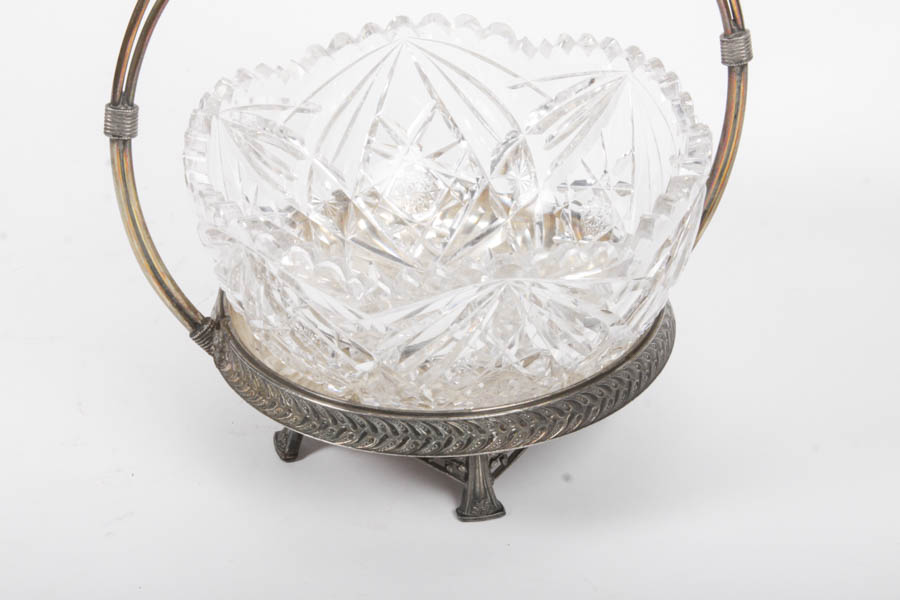 Collection of Silver Plated Tableware and Crystal Bowl