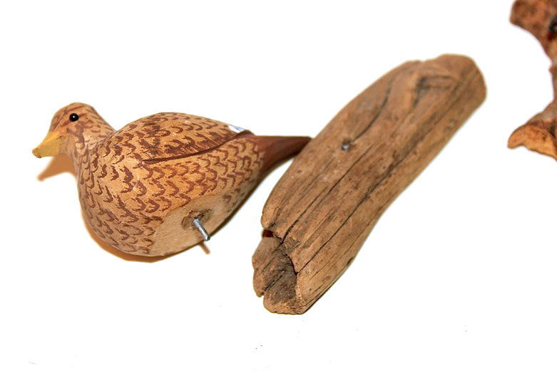 Four Artisan Hand Carved Wooden Birds