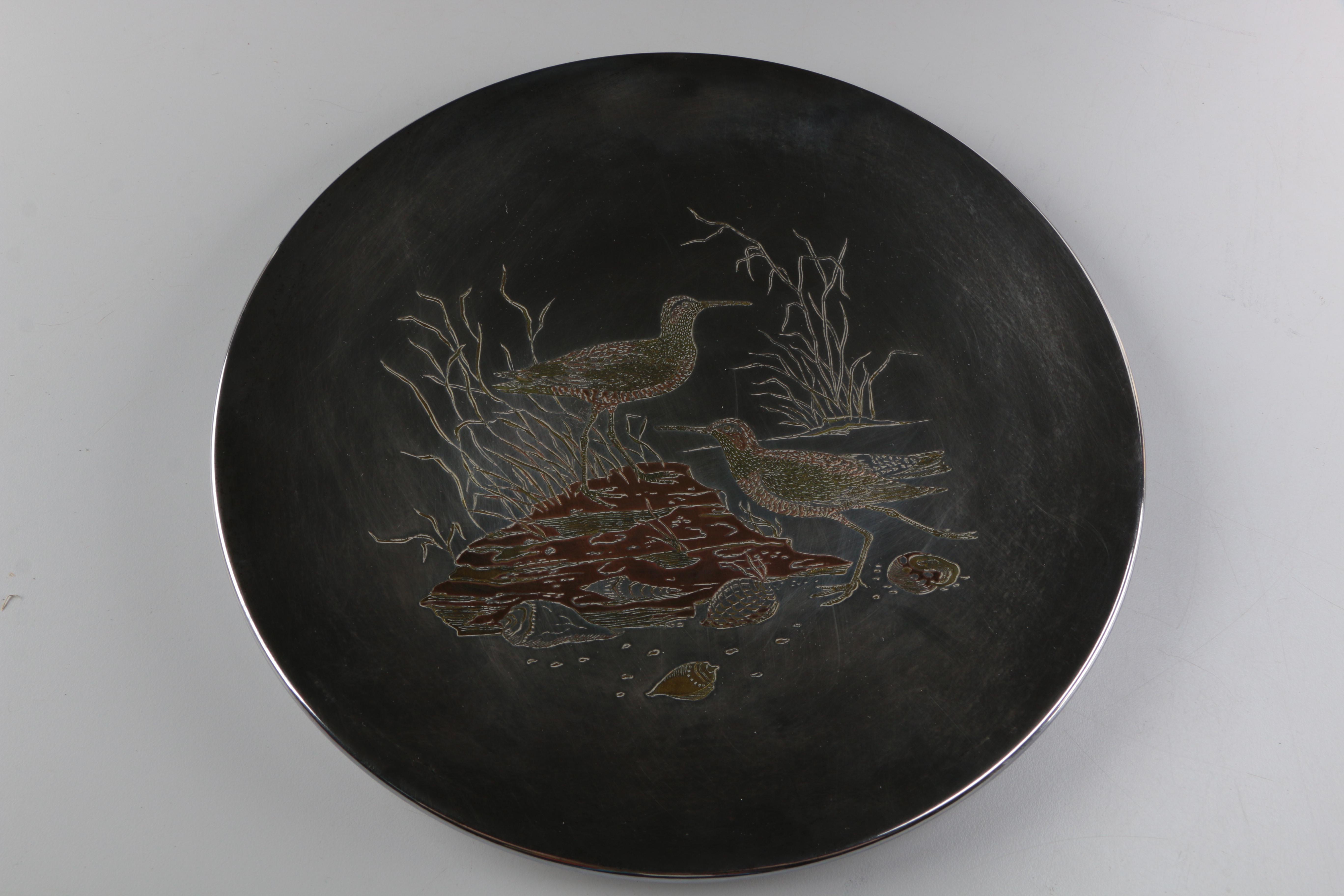 Reed & Barton Limited Edition Damascene Plates Featuring Audubon Collection Pieces