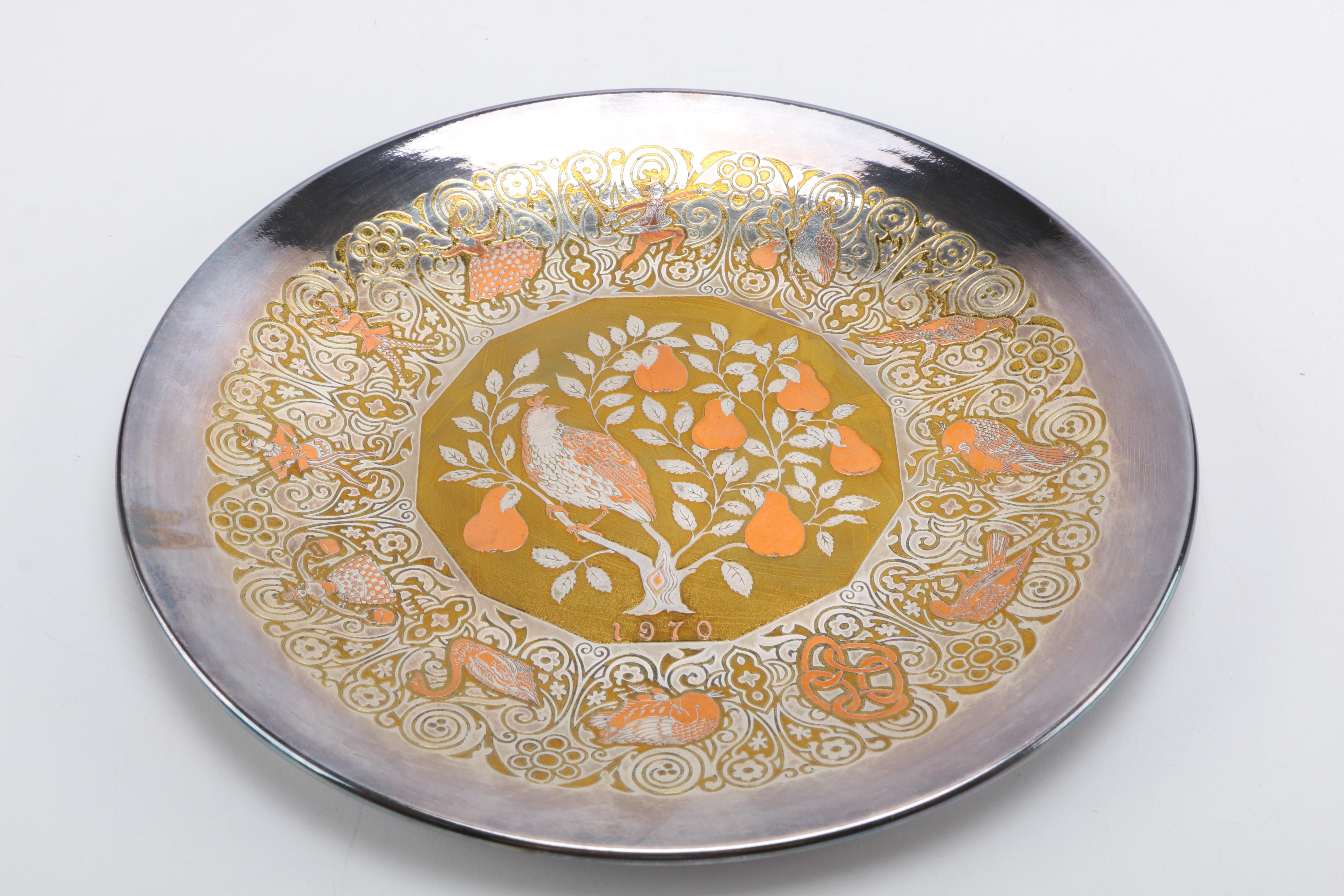 Reed & Barton Limited Edition Damascene Plates Featuring Audubon Collection Pieces