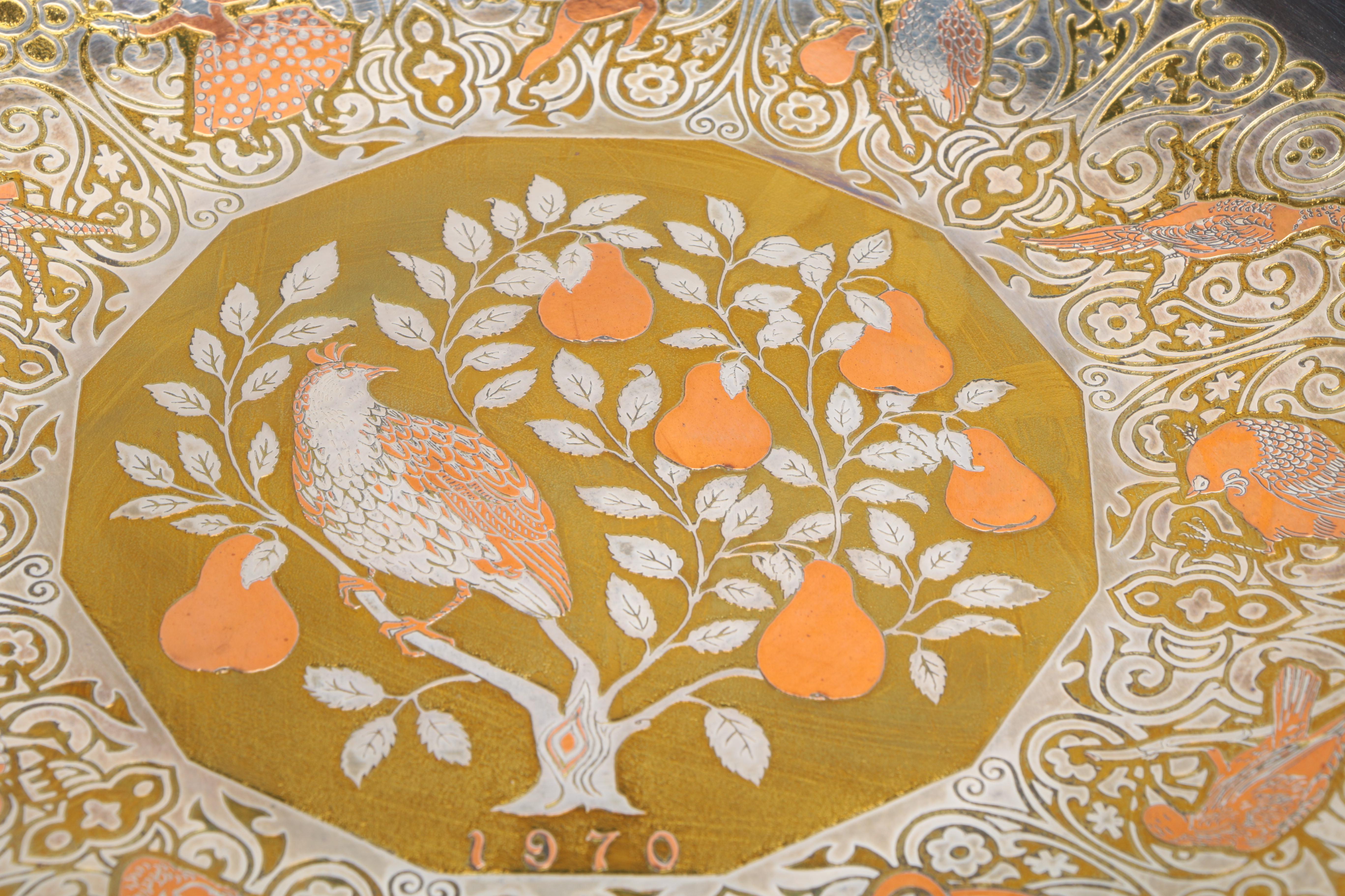 Reed & Barton Limited Edition Damascene Plates Featuring Audubon Collection Pieces