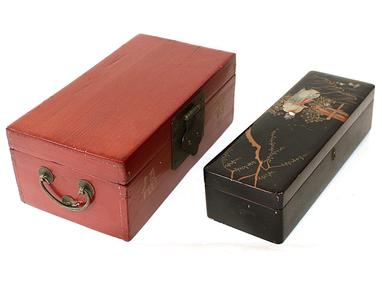 Two Chinese Lacquered Boxes