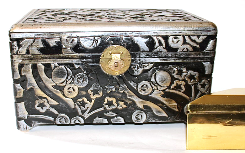 Pair of Decorative Metal Tone Boxes