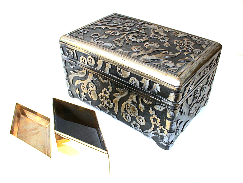 Pair of Decorative Metal Tone Boxes