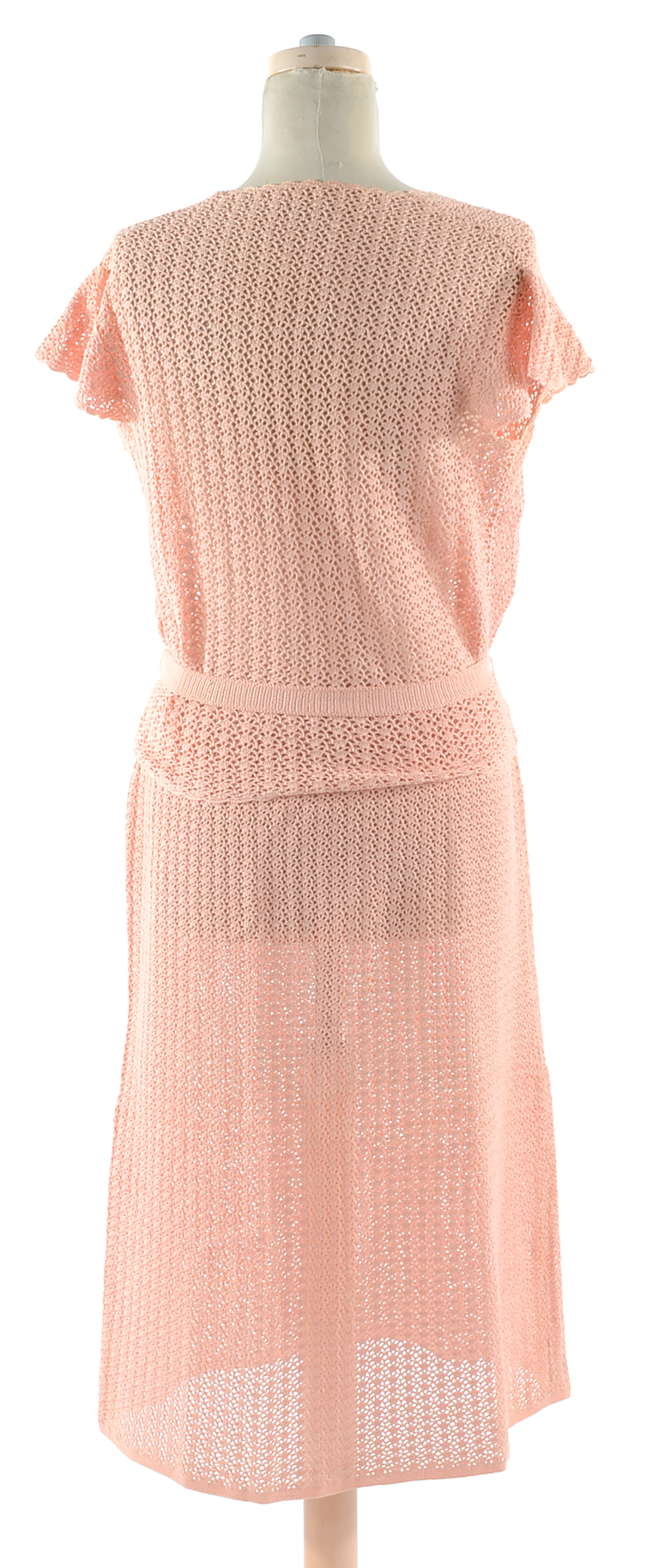 Women's Vintage Hand Crochet Blouse and Skirt