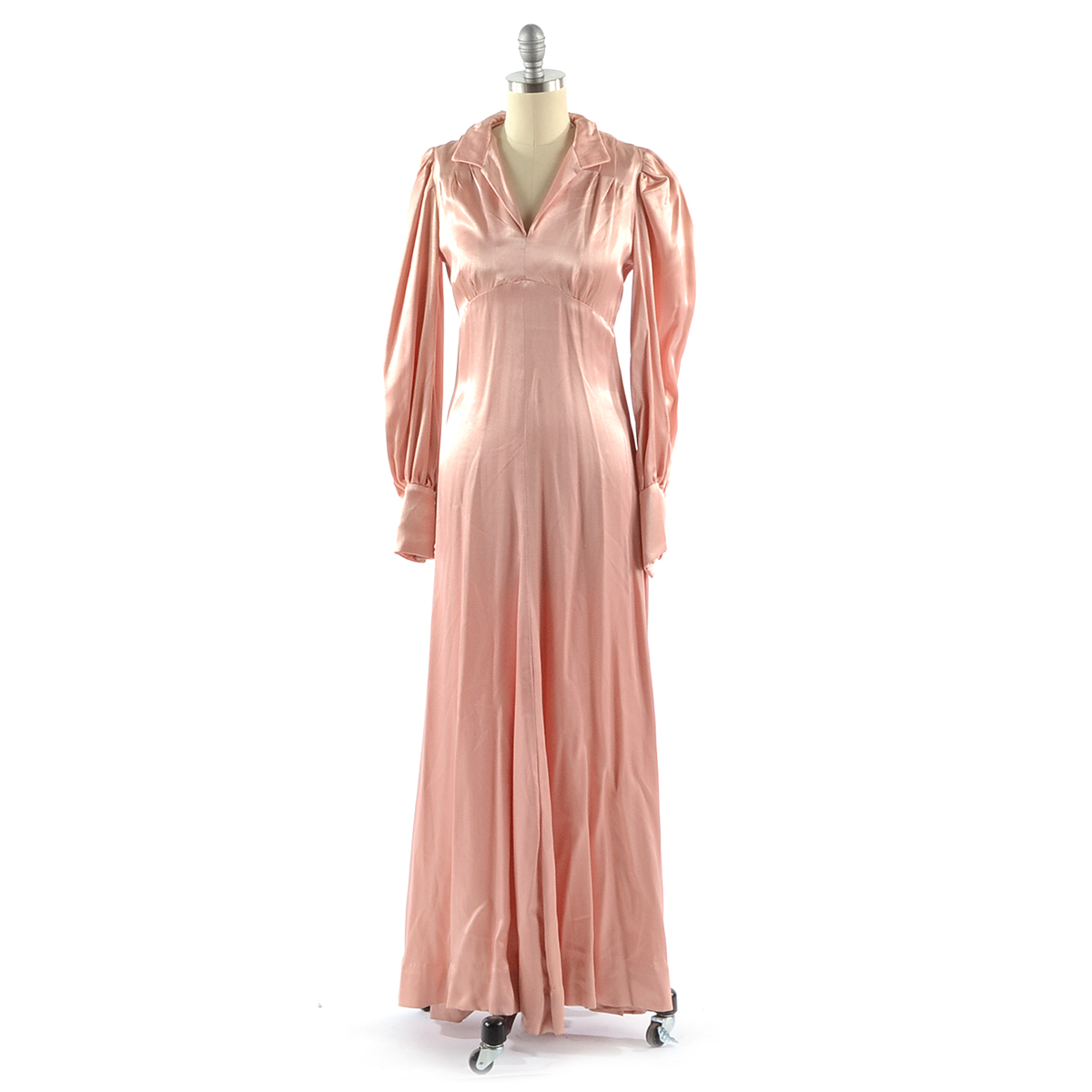 Circa 1960s Satin Full-Length Dress