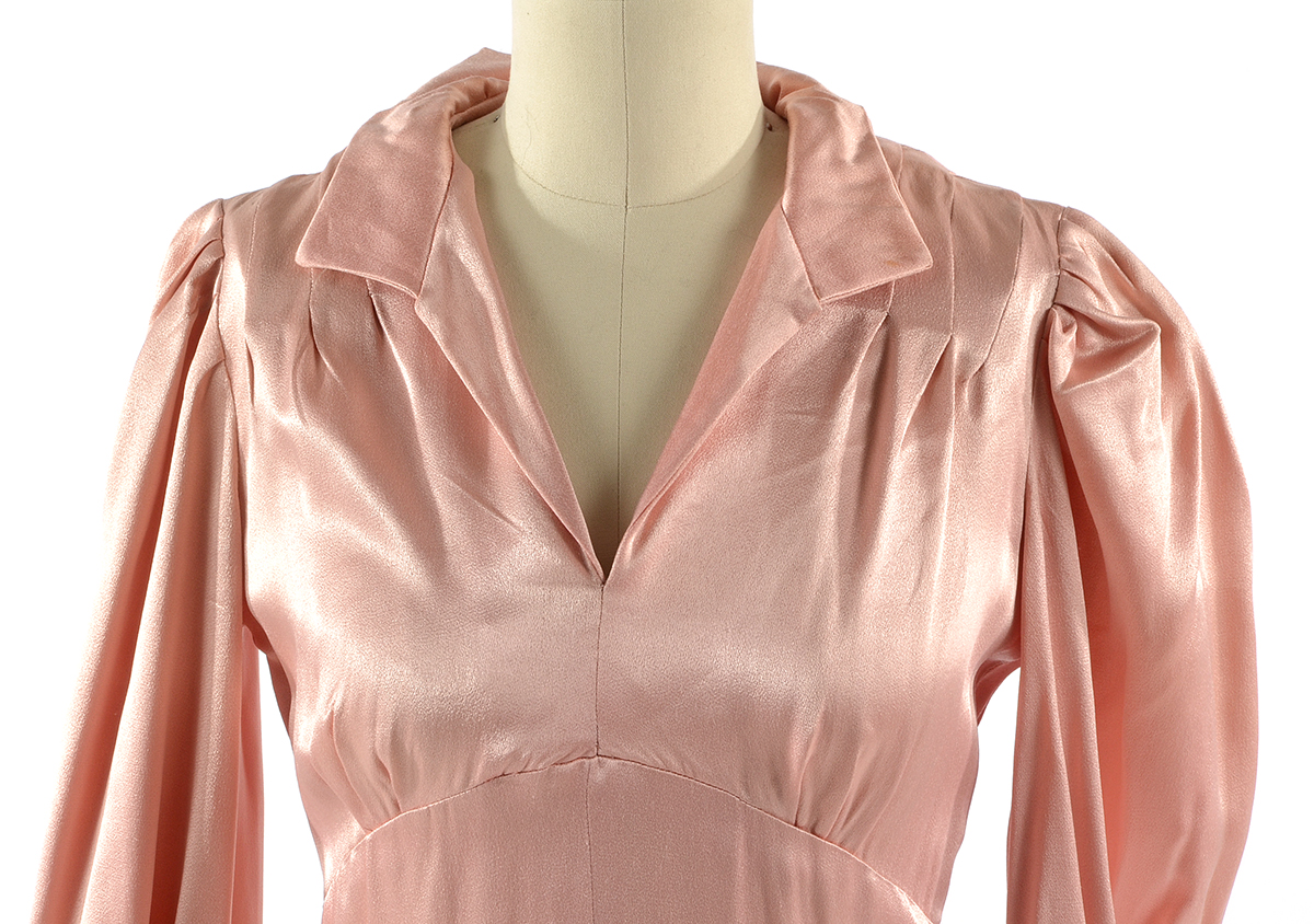 Circa 1960s Satin Full-Length Dress