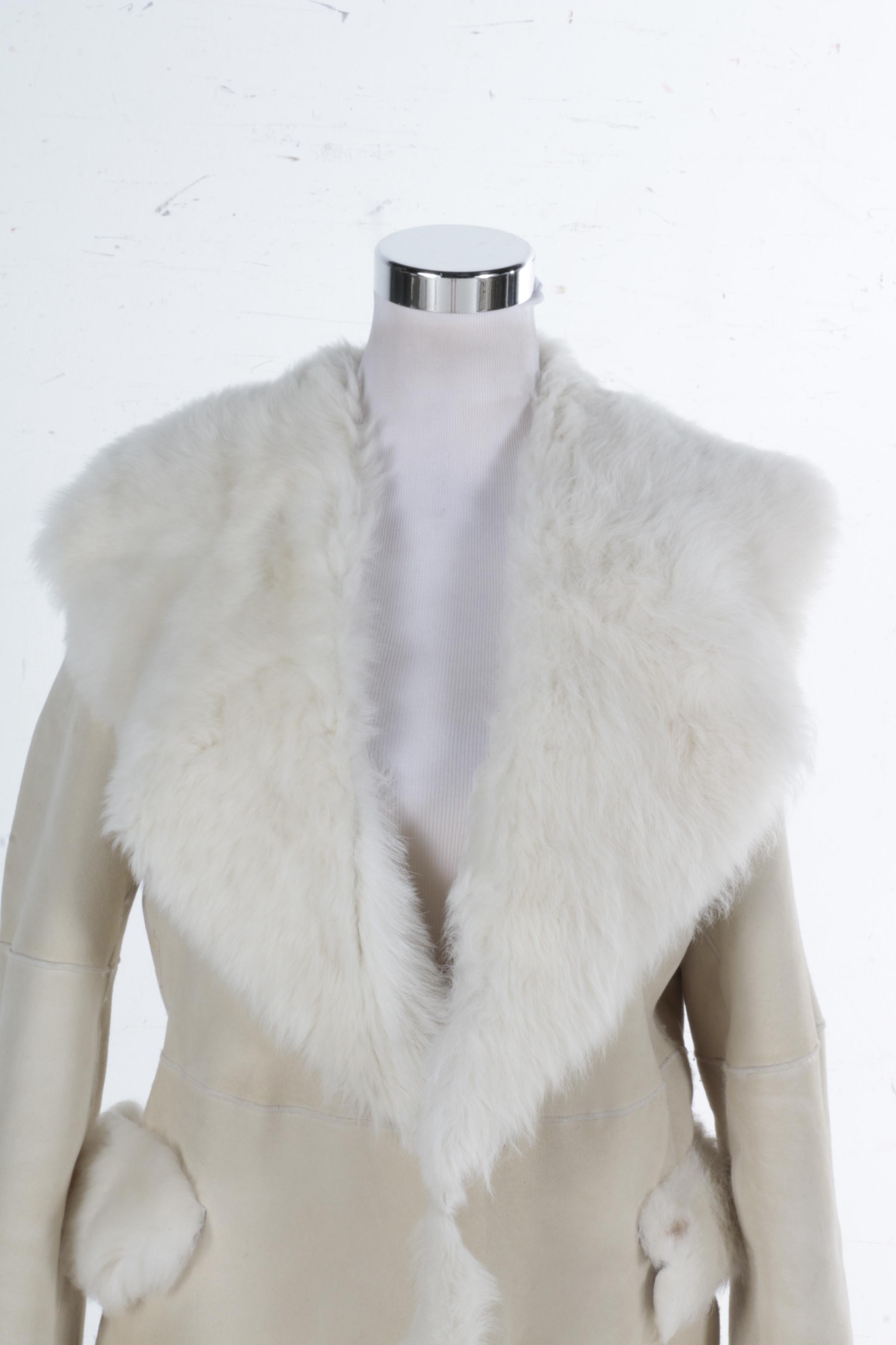 BCBG Maxazria Shearling and Suede Coat