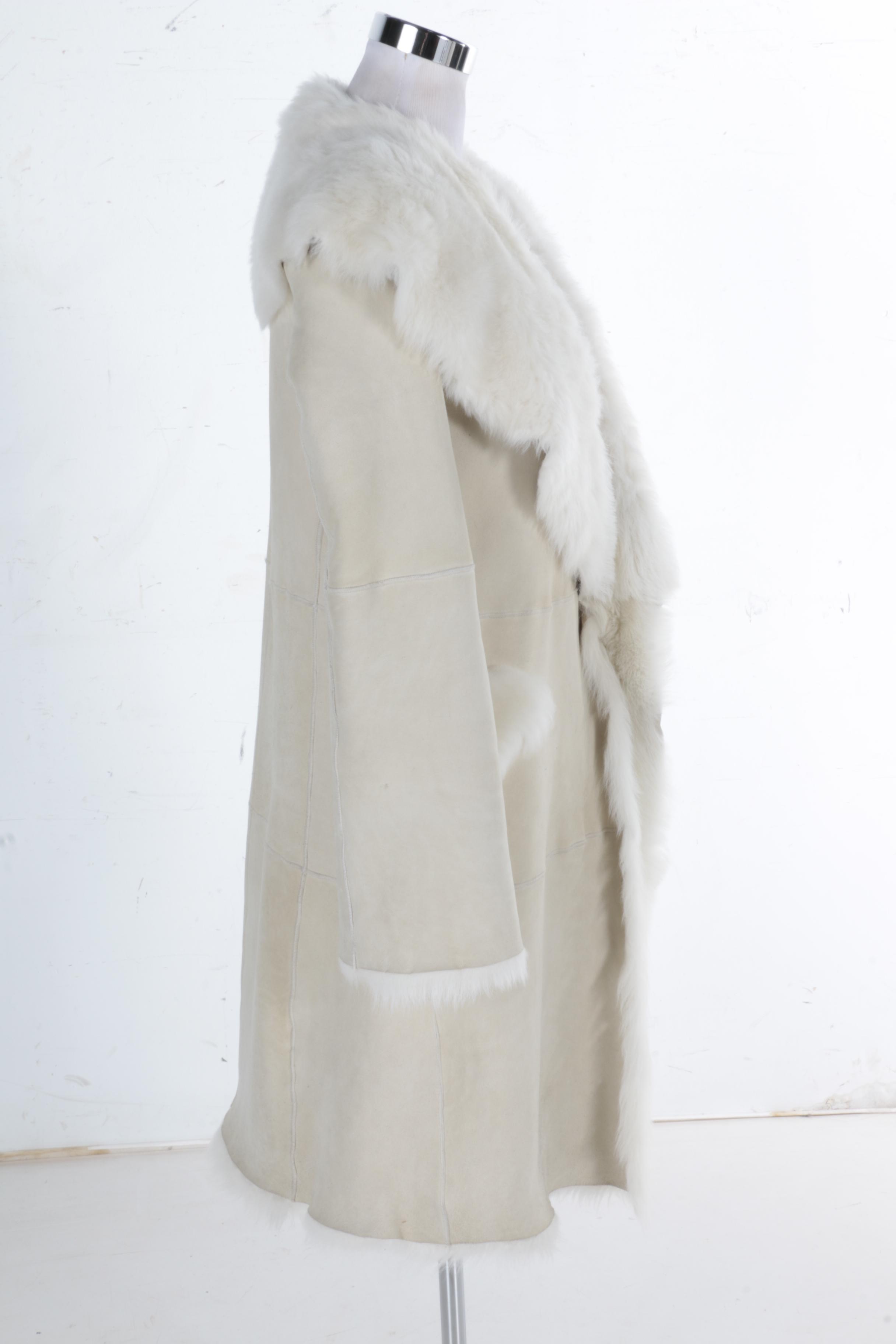 BCBG Maxazria Shearling and Suede Coat