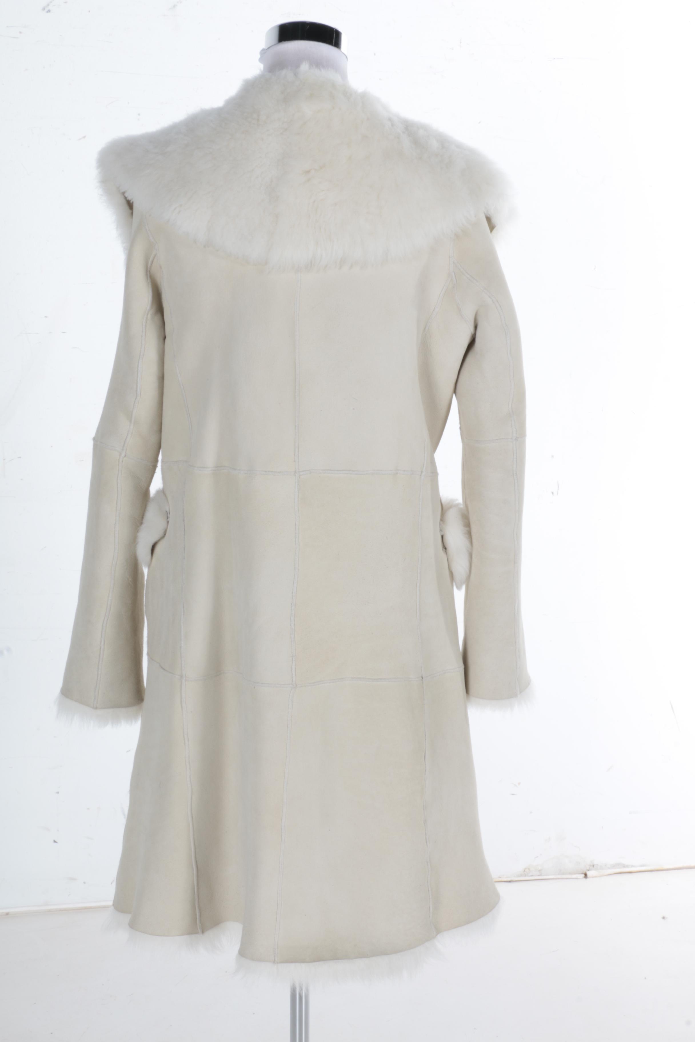 BCBG Maxazria Shearling and Suede Coat