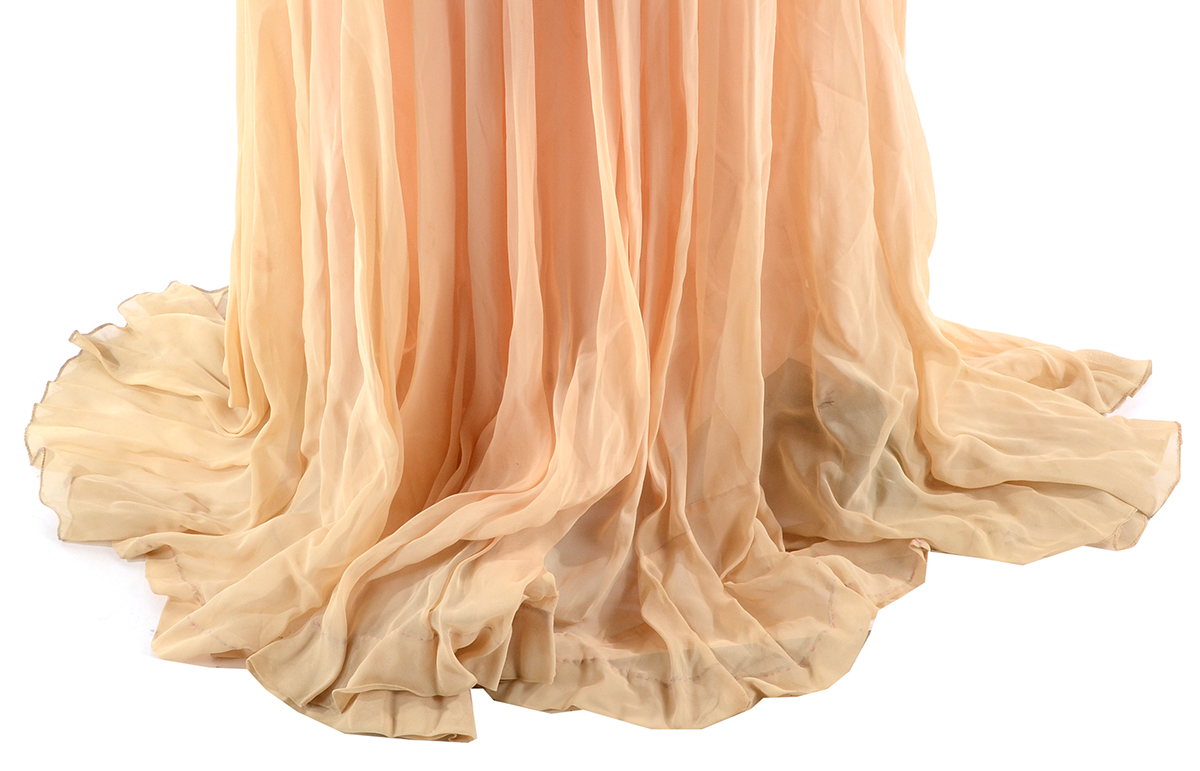 Vintage Crepe and Chiffon Evening Dress