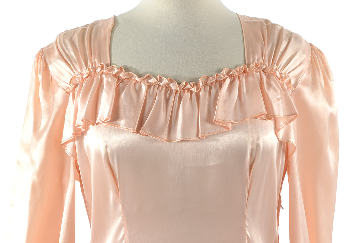 Vintage Pink Satin Evening Dress