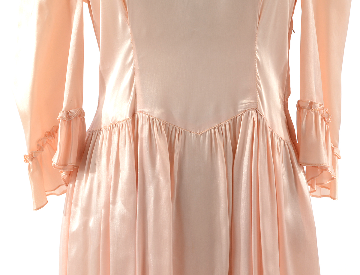 Vintage Pink Satin Evening Dress