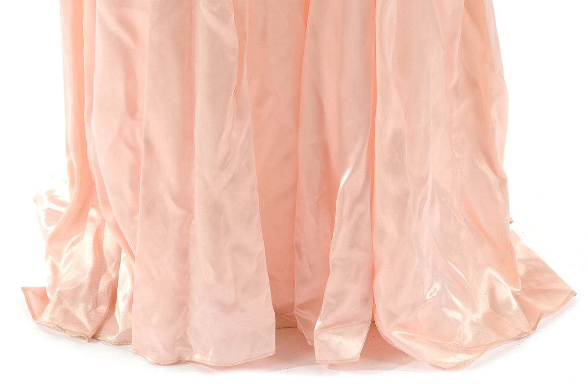 Vintage Pink Satin Evening Dress