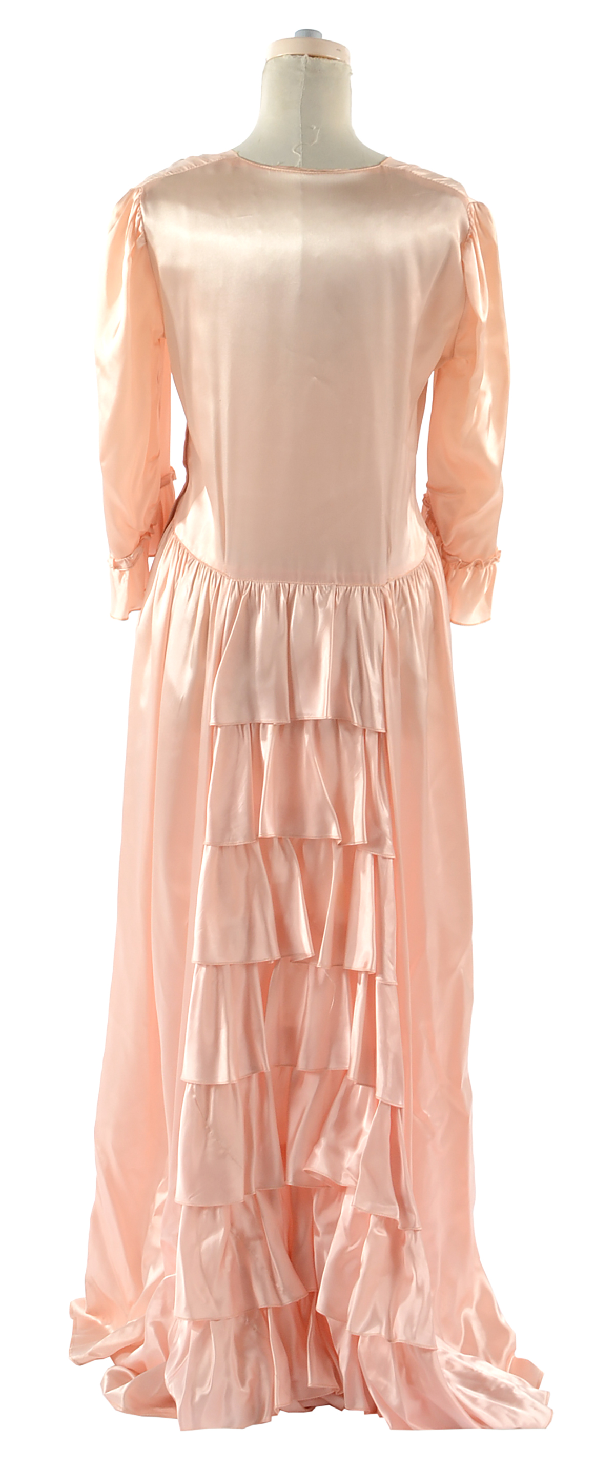 Vintage Pink Satin Evening Dress