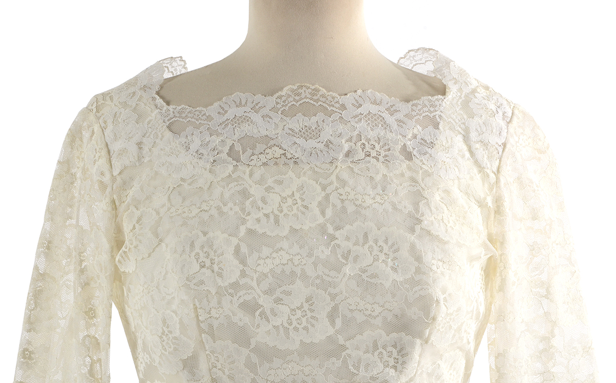 Circa 1960s Lace Sheath Dress with Removable Overlay