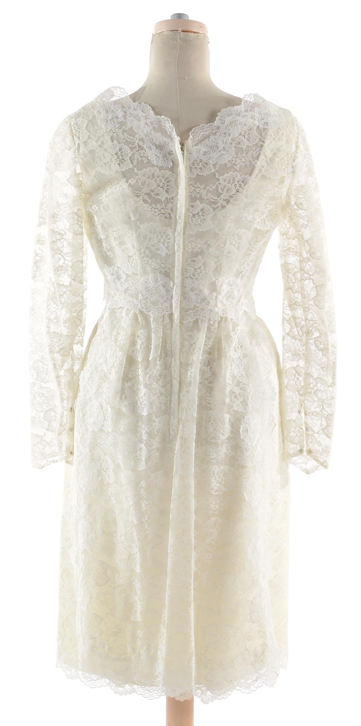 Circa 1960s Lace Sheath Dress with Removable Overlay