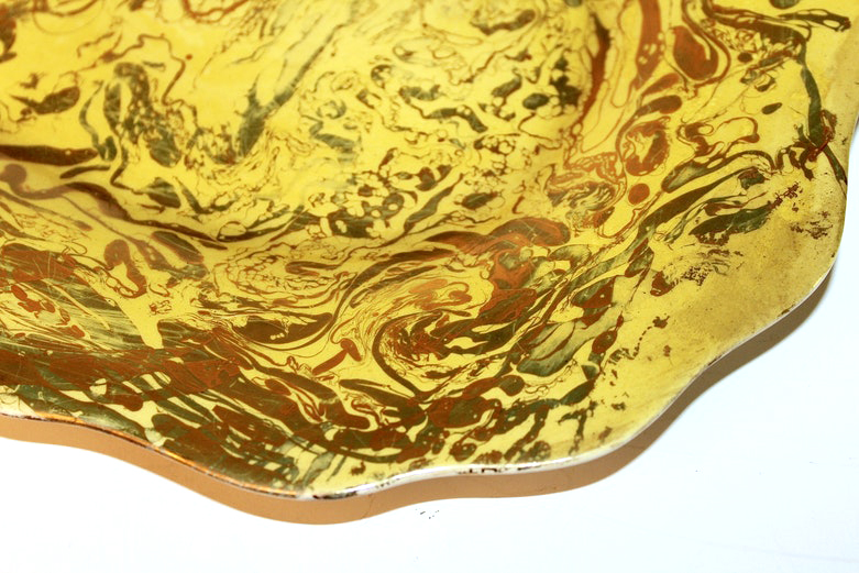 Signed Sascha Brastoff "Surf Ballet" Yellow Gold Dinnerware