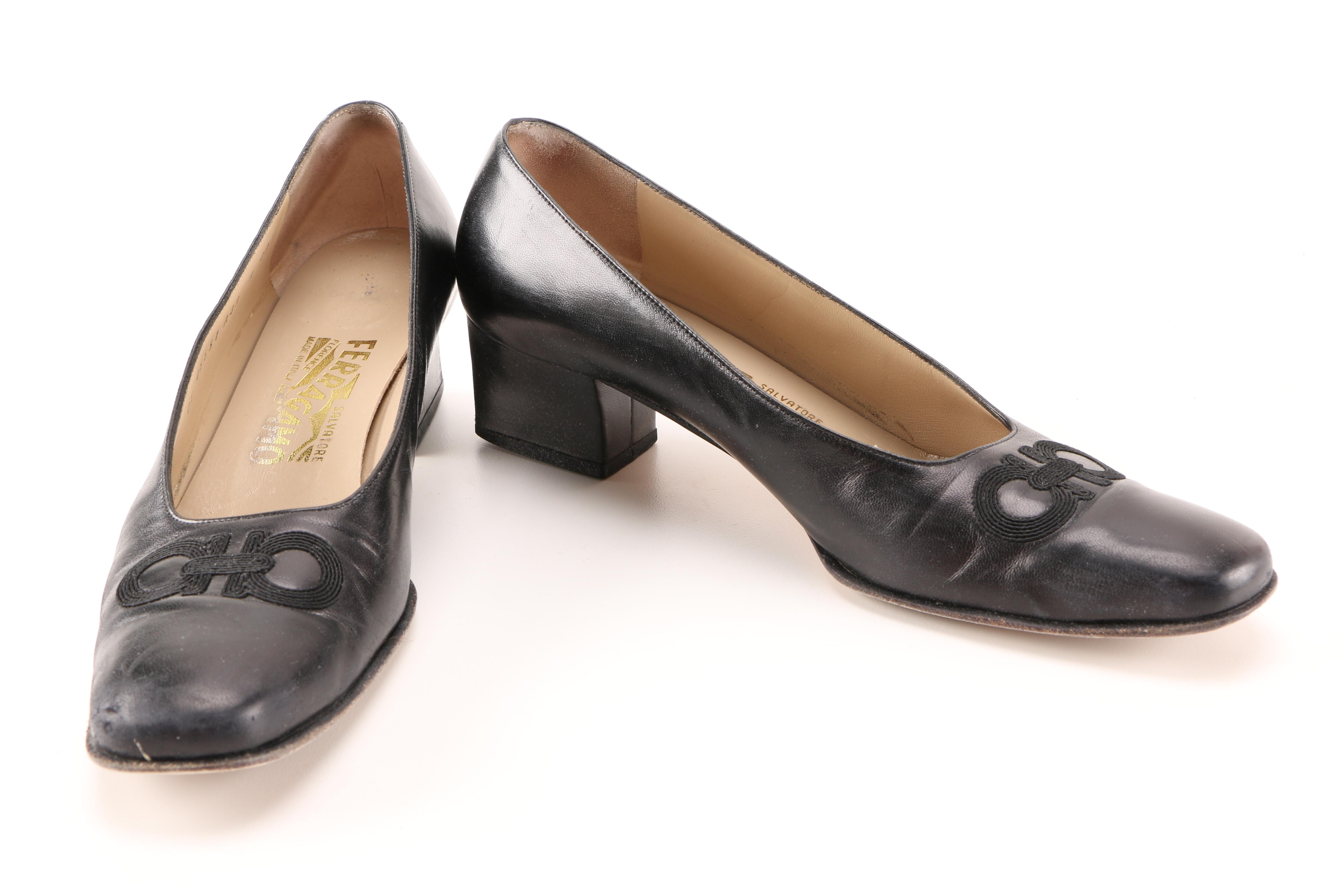 Vintage Black Salvatore Ferragamo Heels