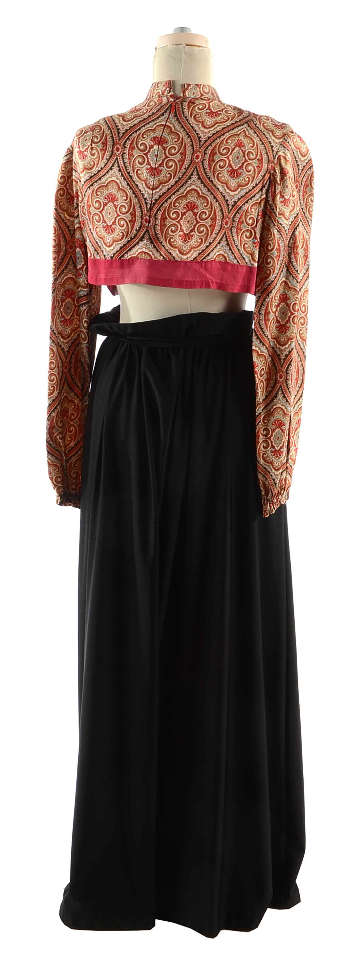 Women's Vintage Cropped Blouse and Maxi Skirt