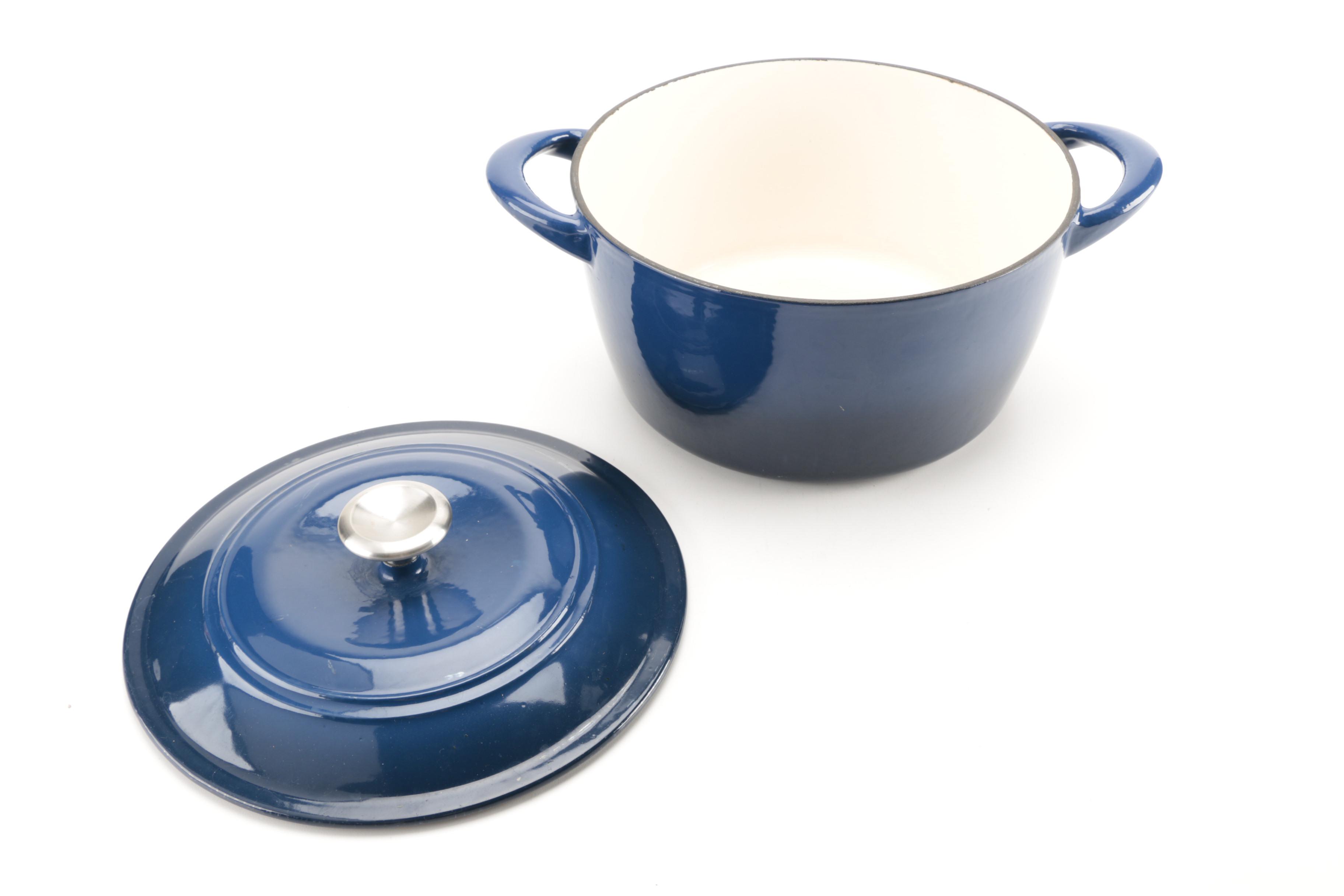 Blue Enamel Cast Iron Dutch Oven