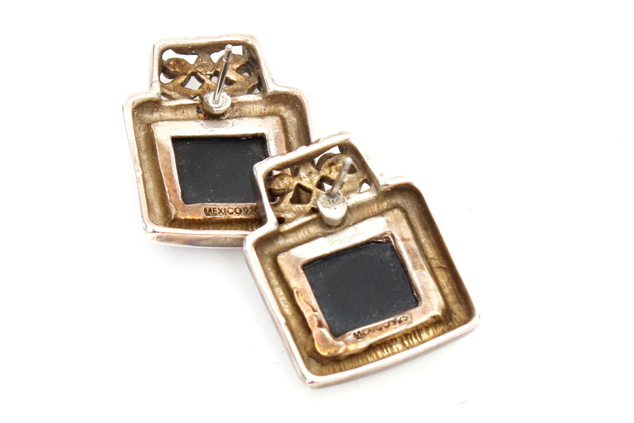 Mexican Sterling Silver Pendant and Earring Set